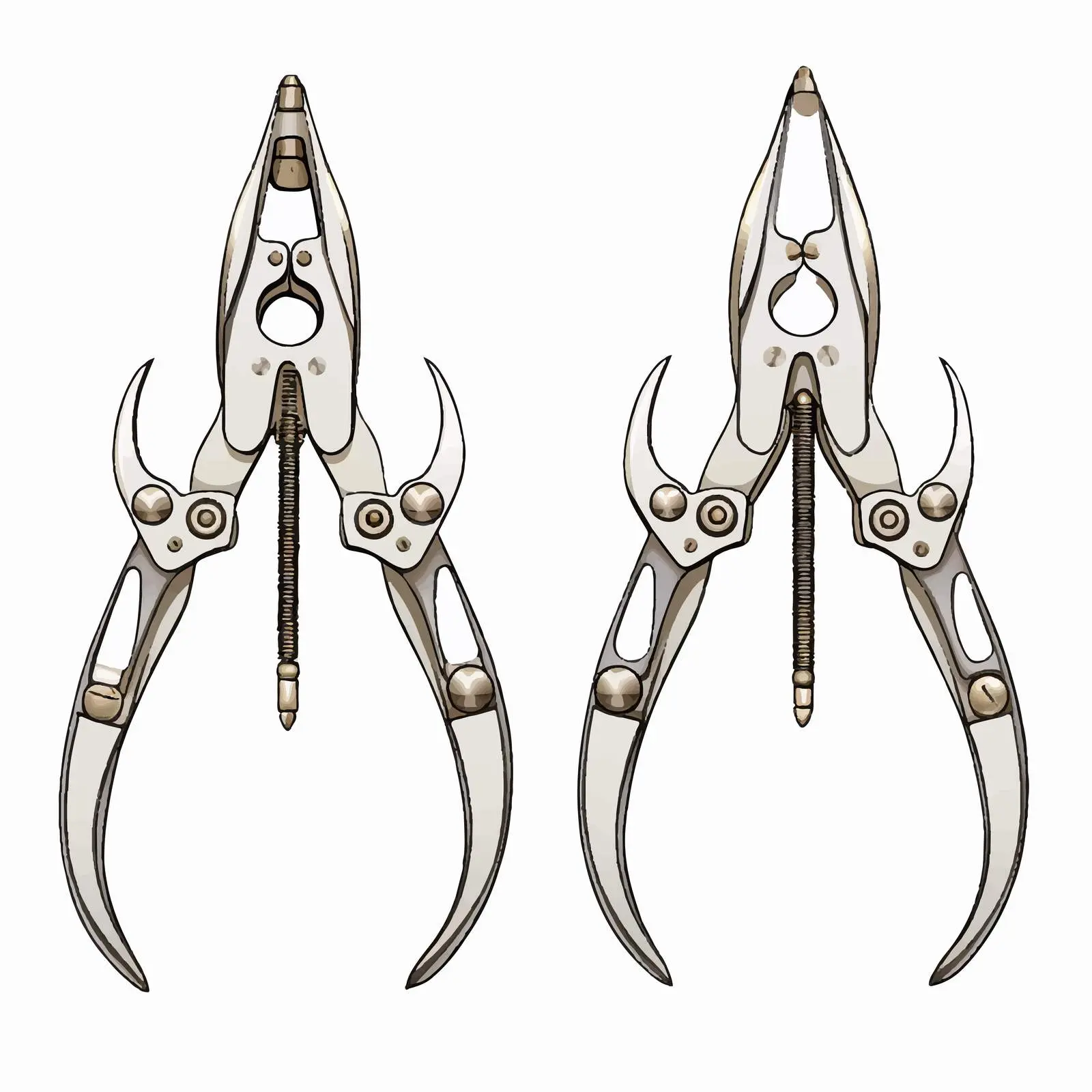 Outline Vector Illustration of Pincers — free download from Dotvec