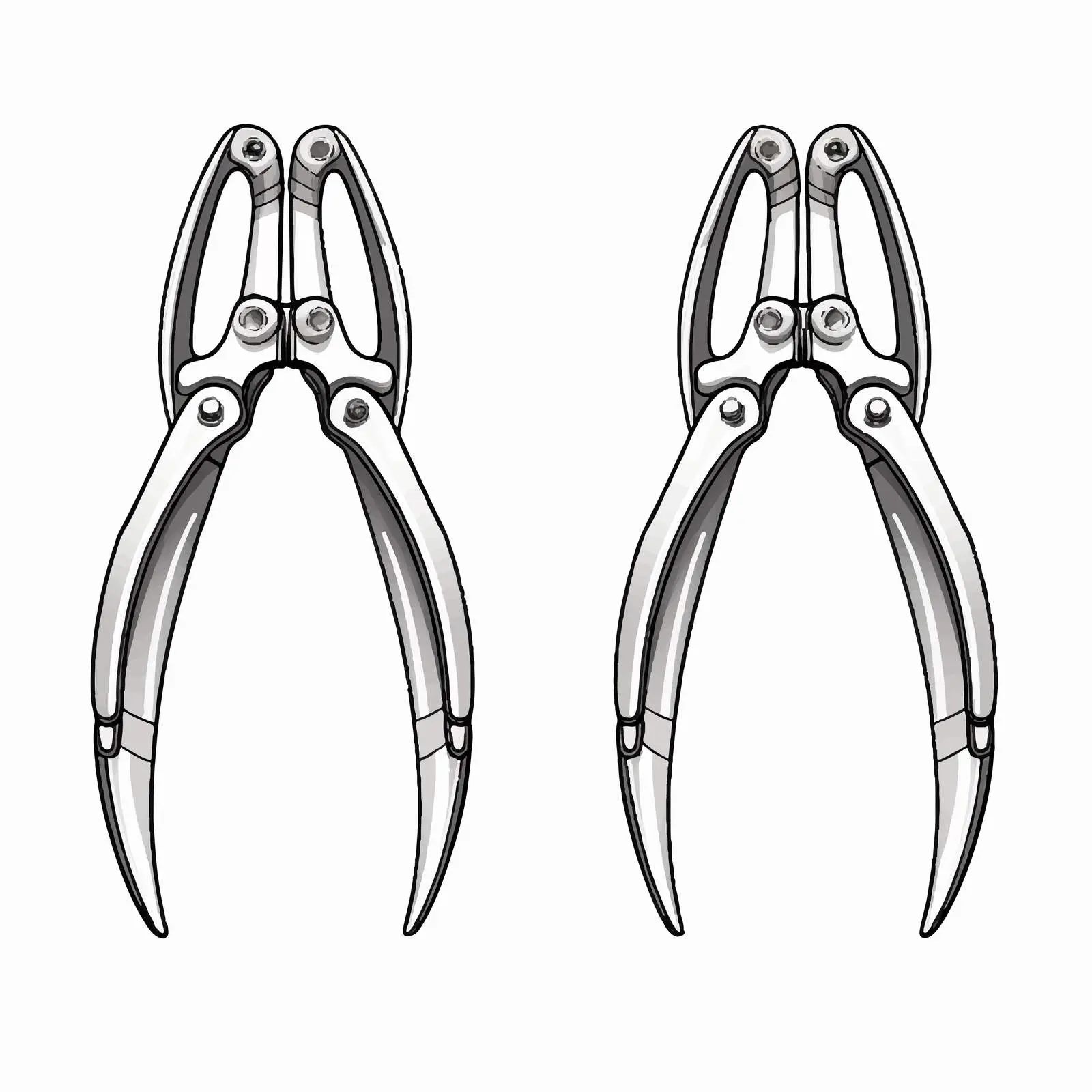 Outline Vector Illustration of Pincers — free download from Dotvec