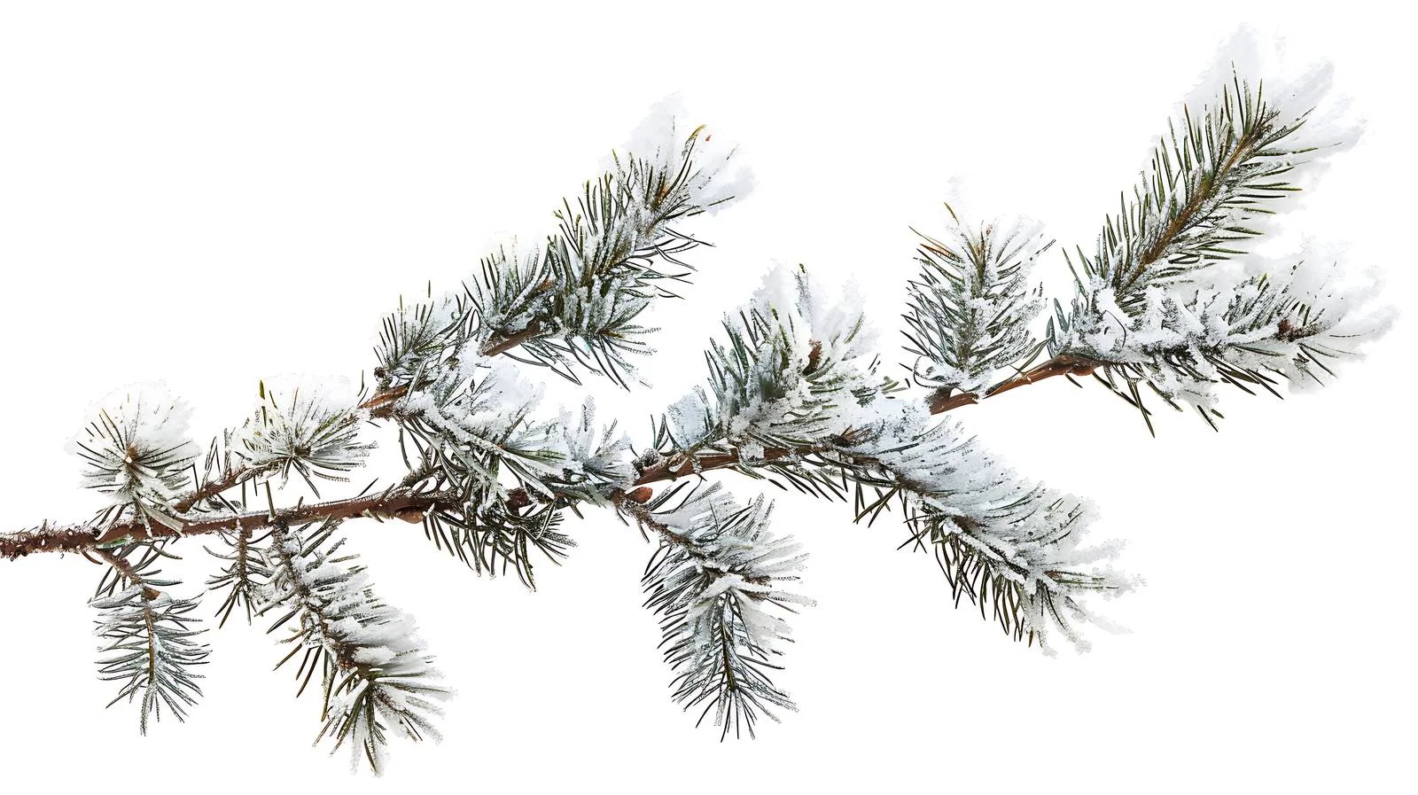 Frozen Pine Branch on White Background — free download from Dotvec