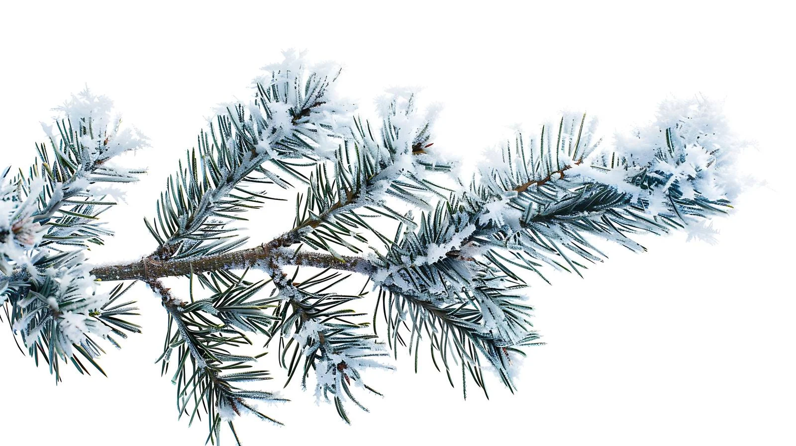 Frosty Pine Branch with Selective Focus — free download from Dotvec