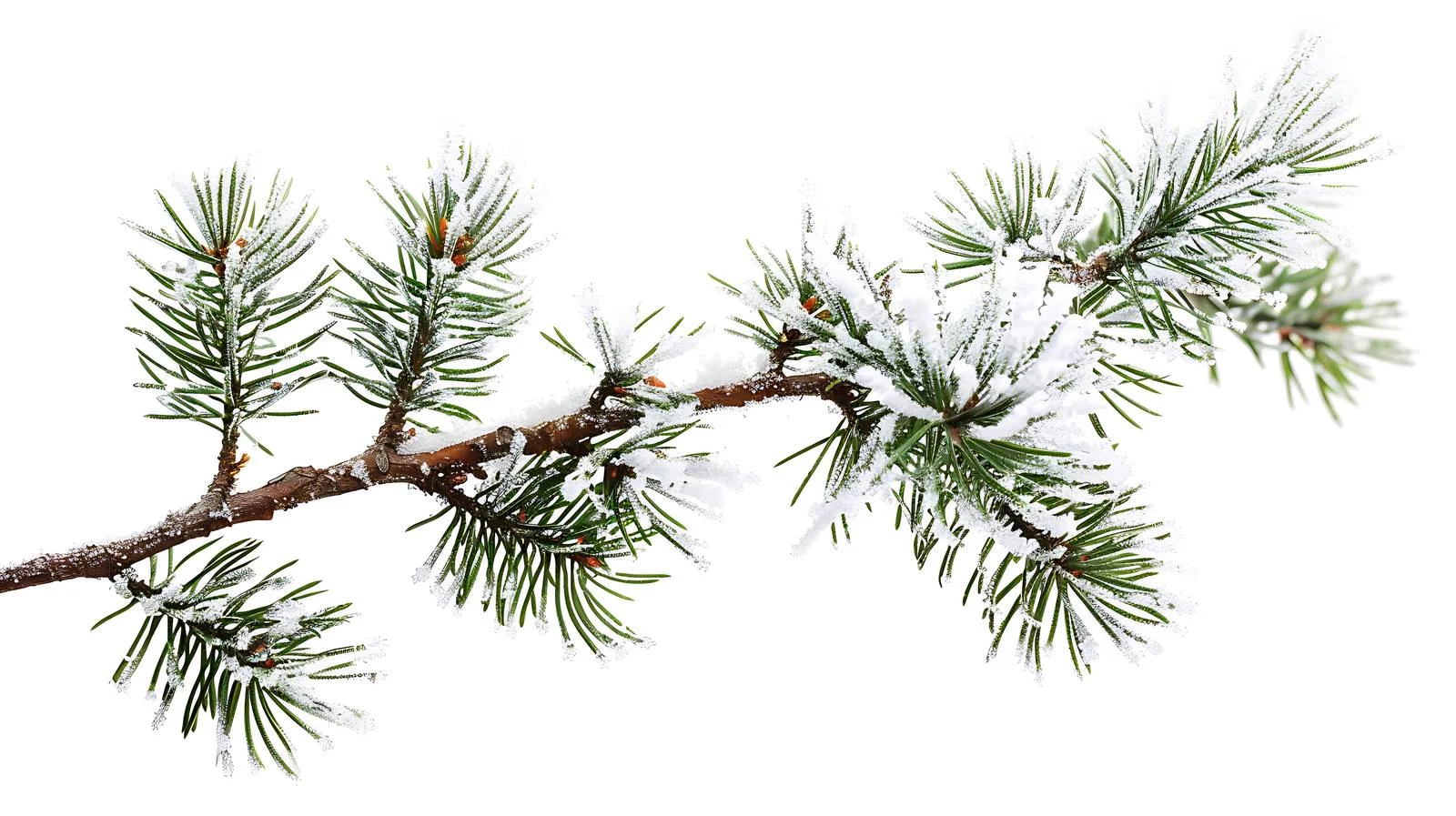 Frosted Pine Branch with Selective Focus — free download from Dotvec