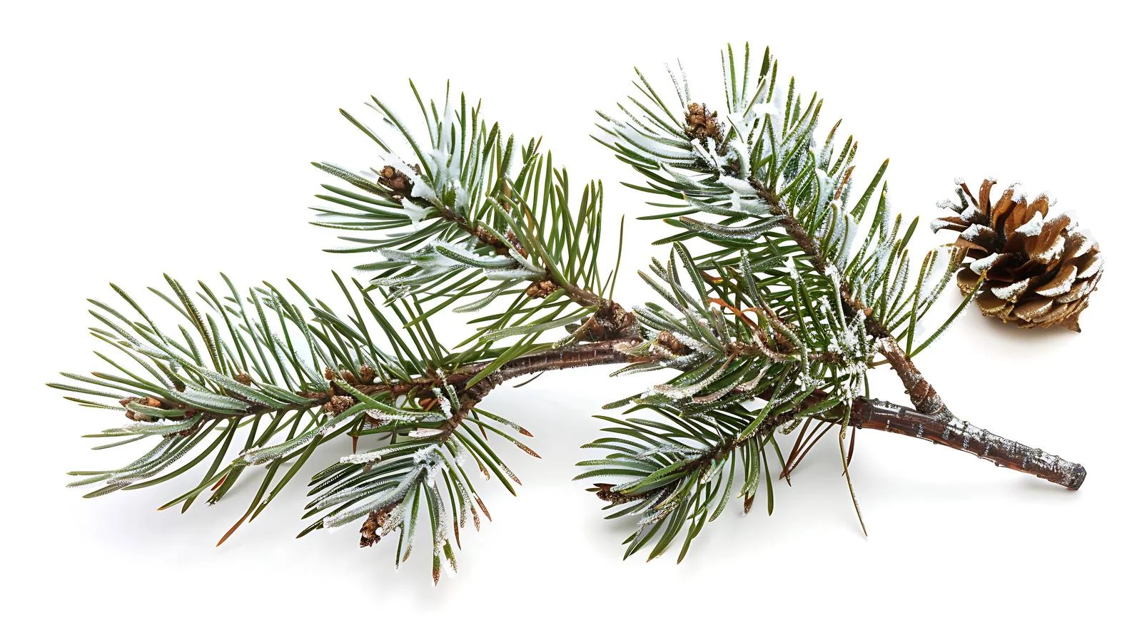 Frozen Pine Tree Branch with Pinecone — free download from Dotvec