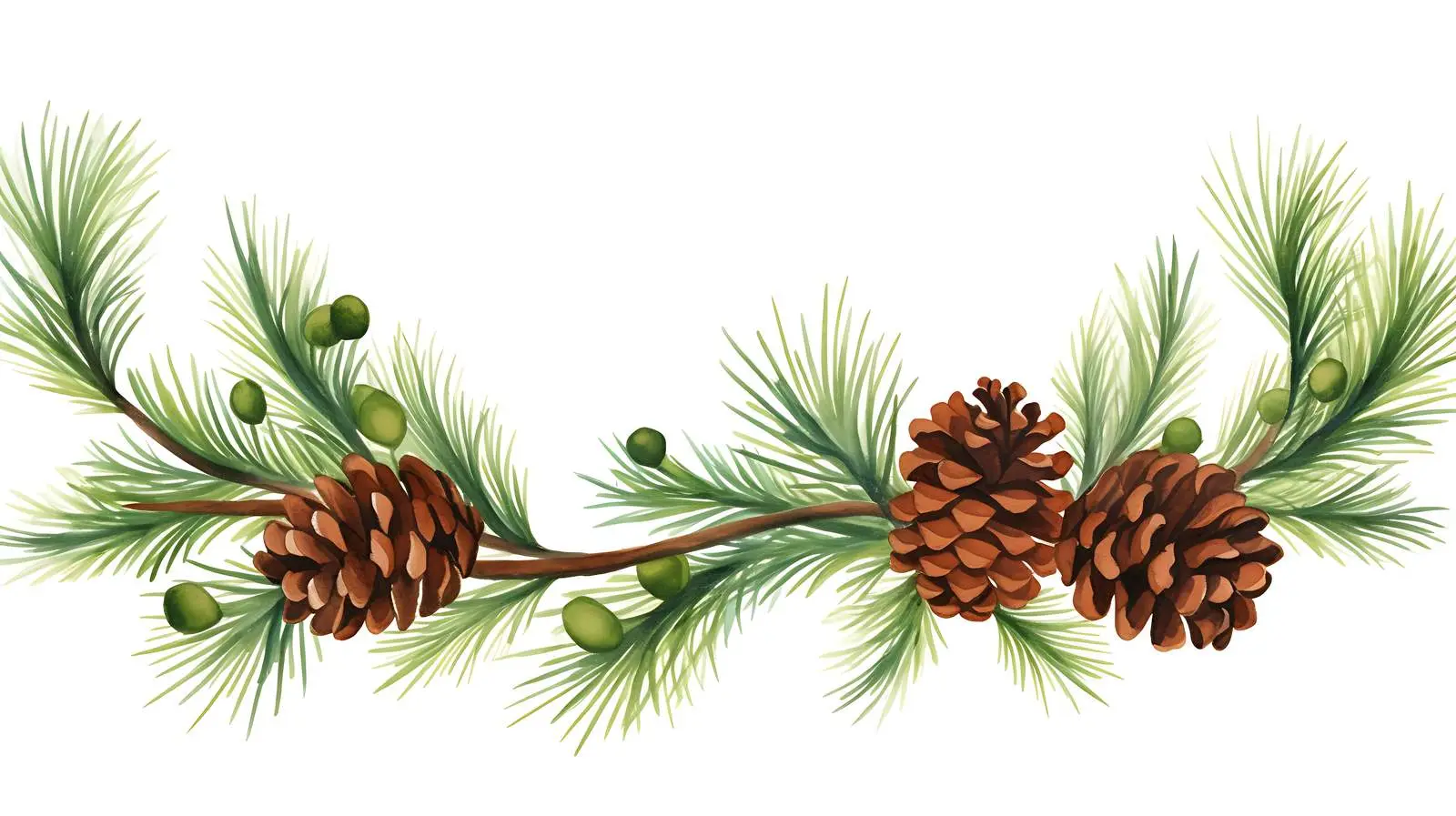 Pine Tree Branches & Cones Frame — free download from Dotvec