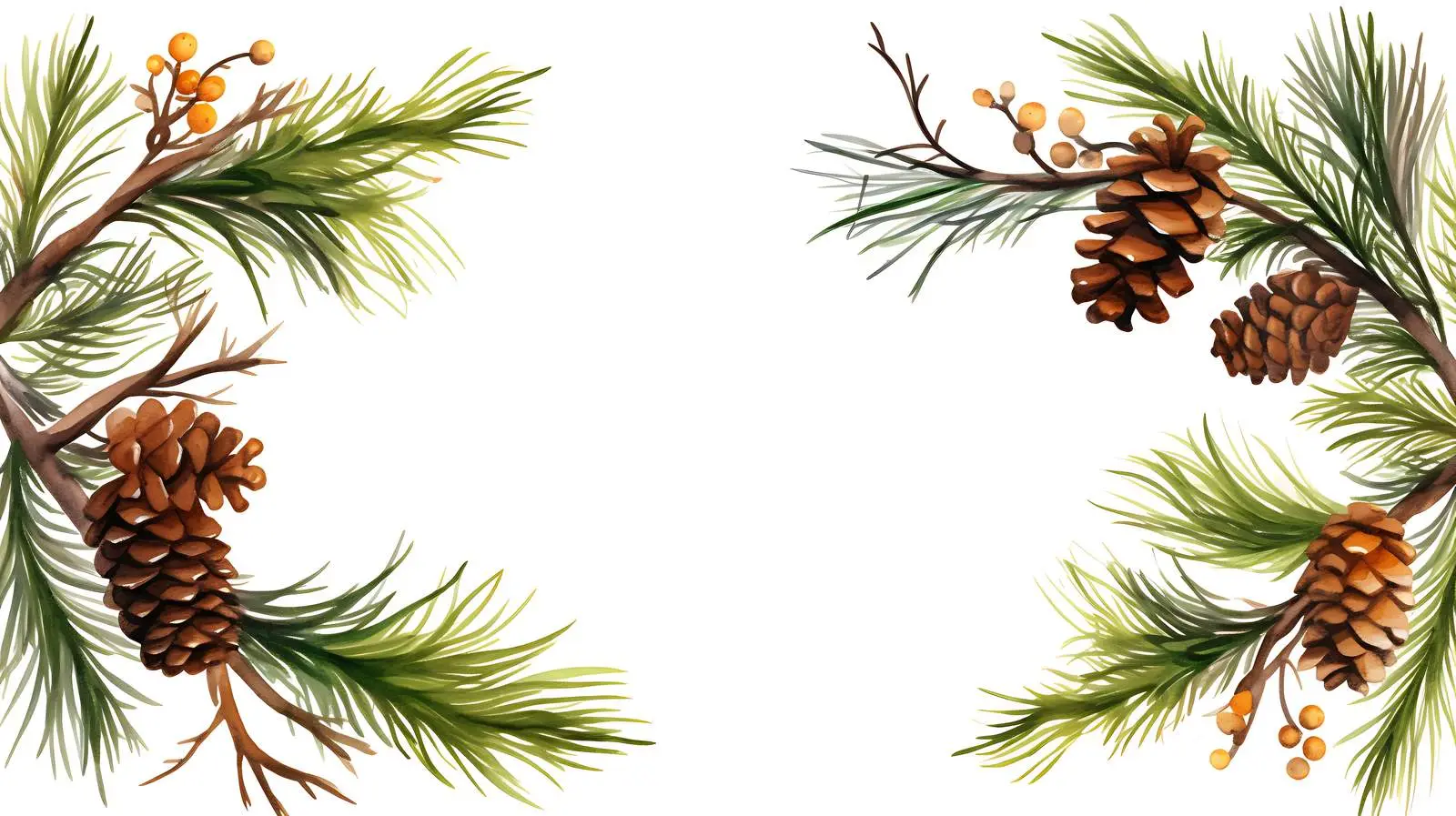 Pine Tree Frame Isolated on White — free download from Dotvec