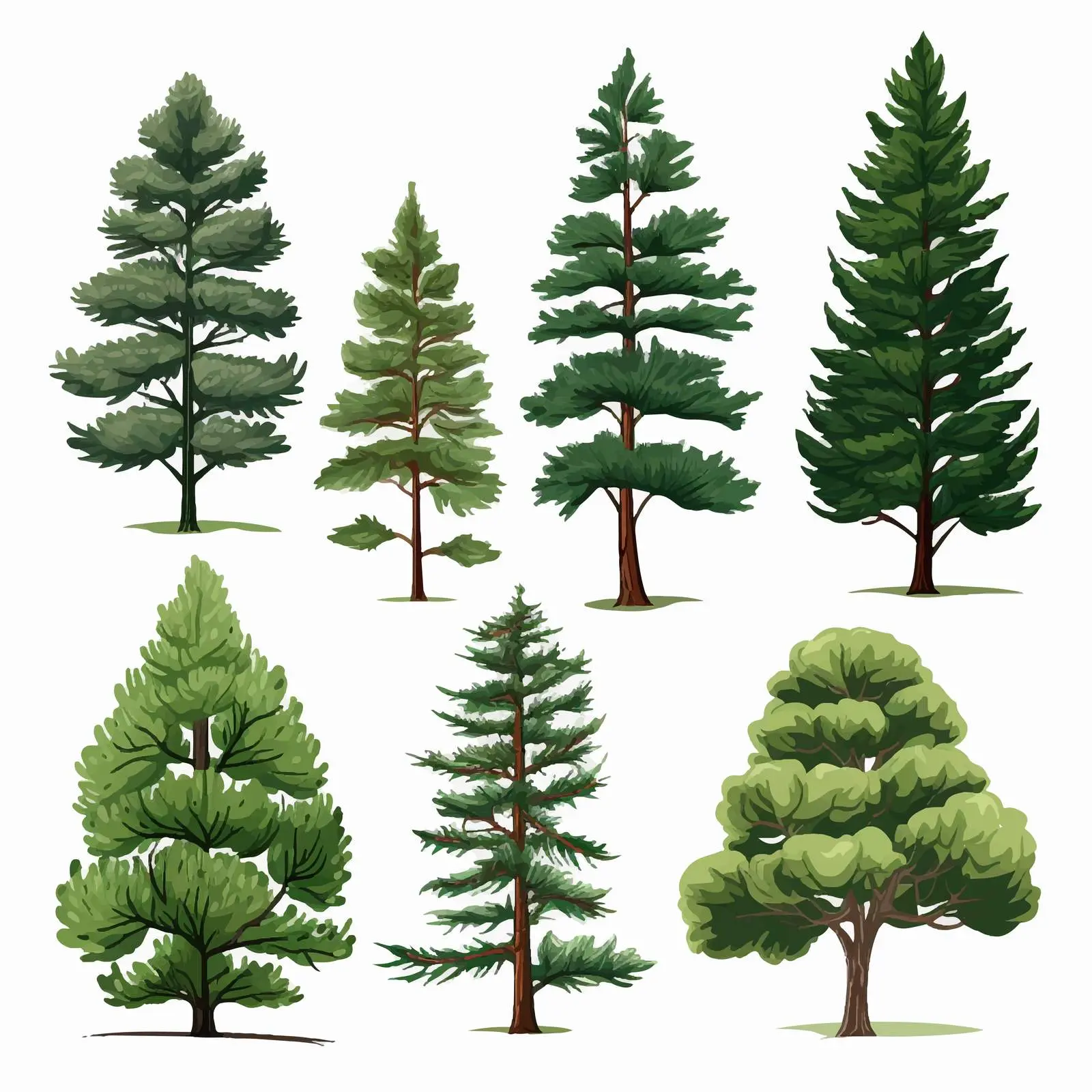 Pine Tree Shapes Vector Illustration — free download from Dotvec