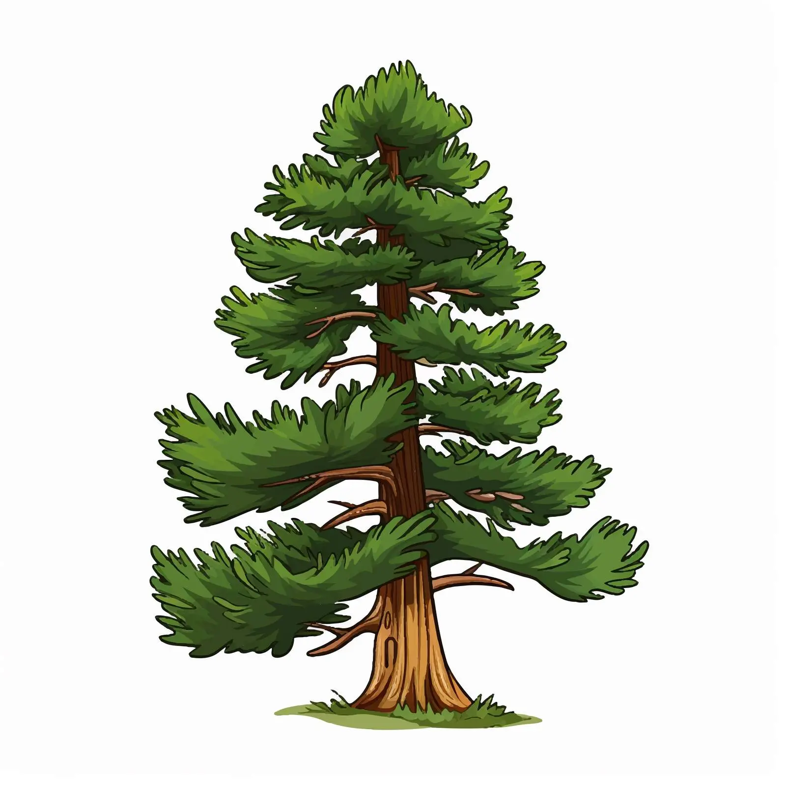 Cartoon Isolated Pine Tree Vector Illustration – free tree design image from Dotvec