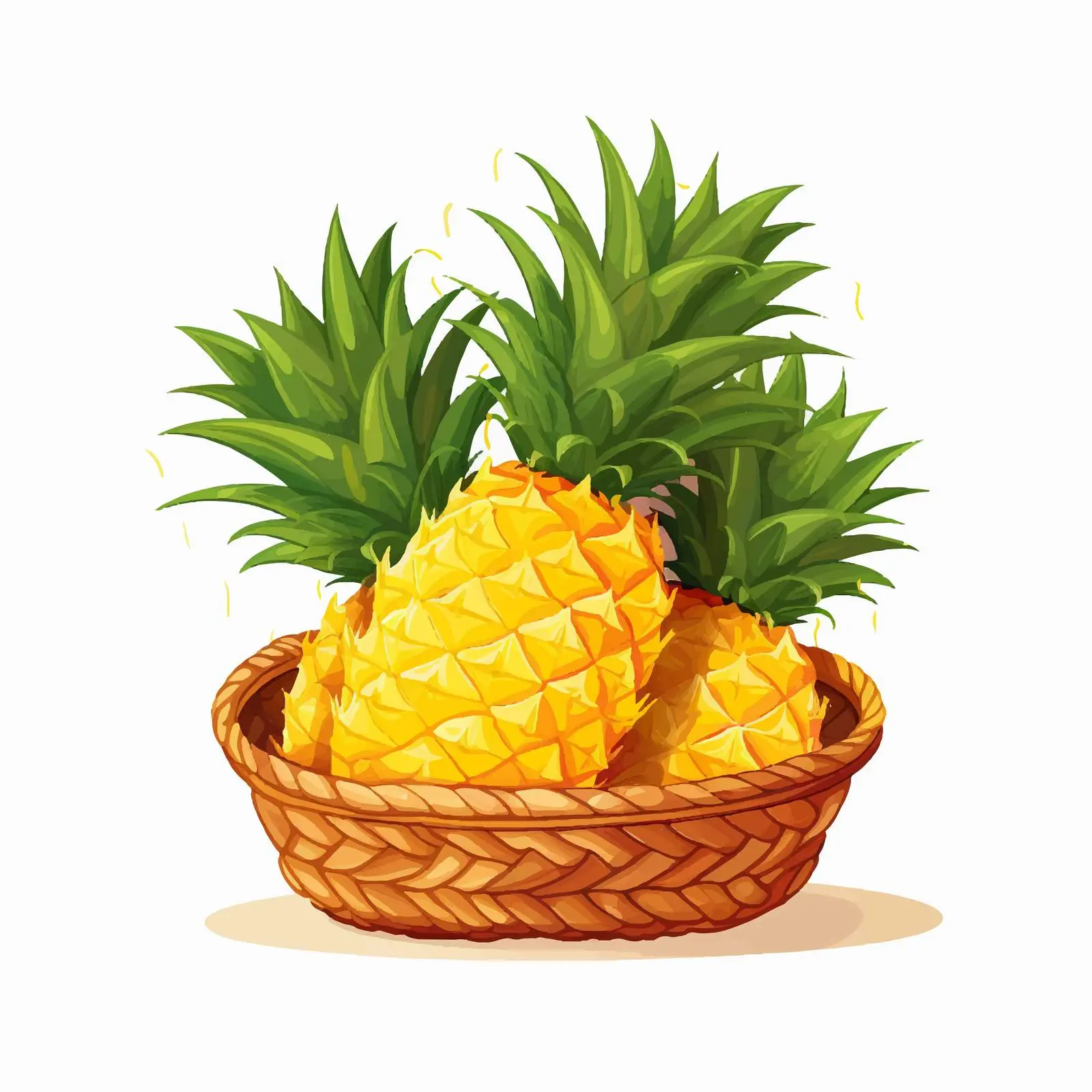 Pineapple in Weave Basket Vector Illustration — free download from Dotvec