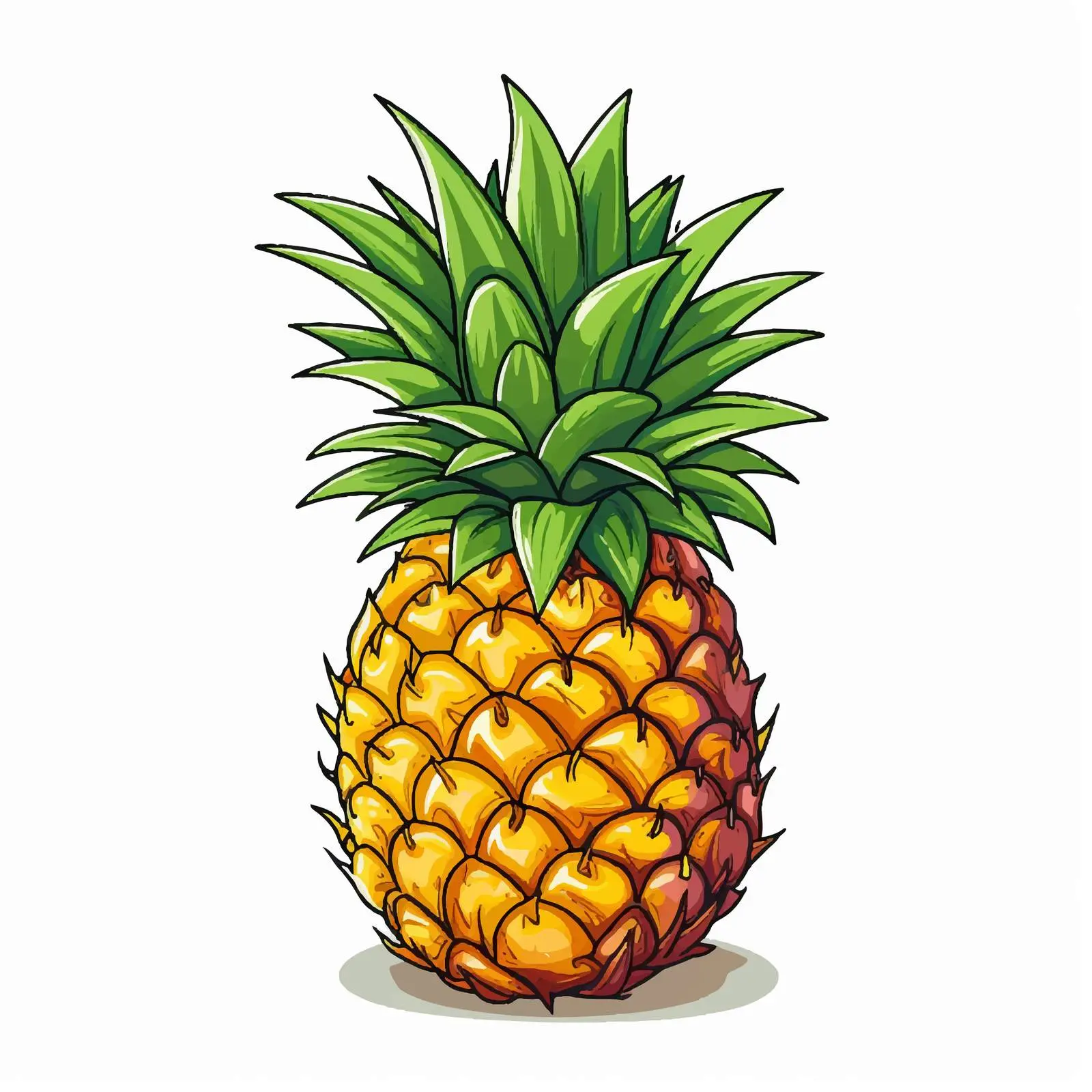 Pineapple Vector Illustration on White Background — free download from Dotvec