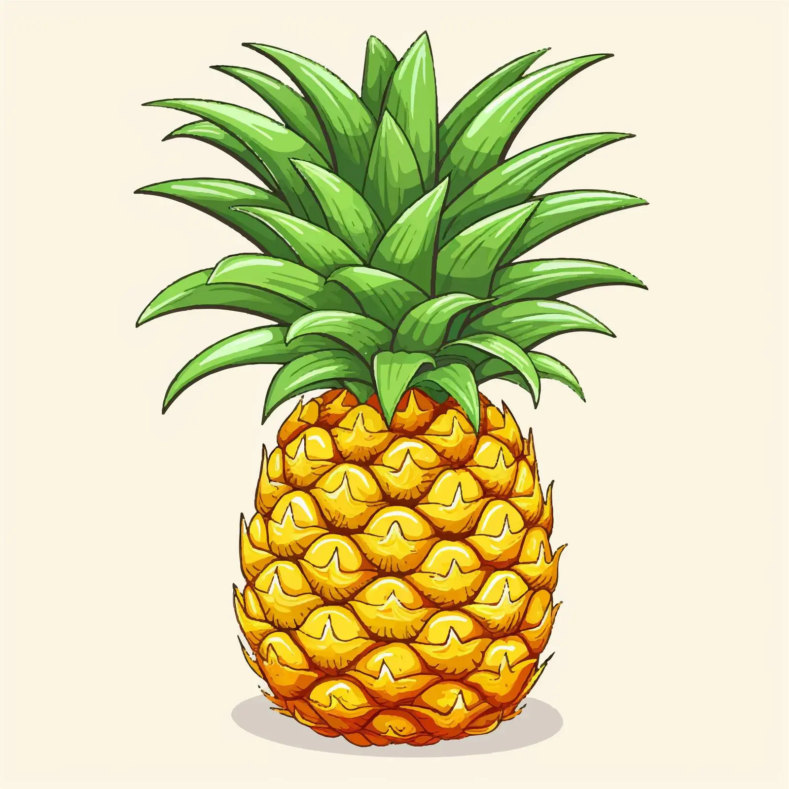 Pineapple Line Vector Illustration on White Background — free download from Dotvec