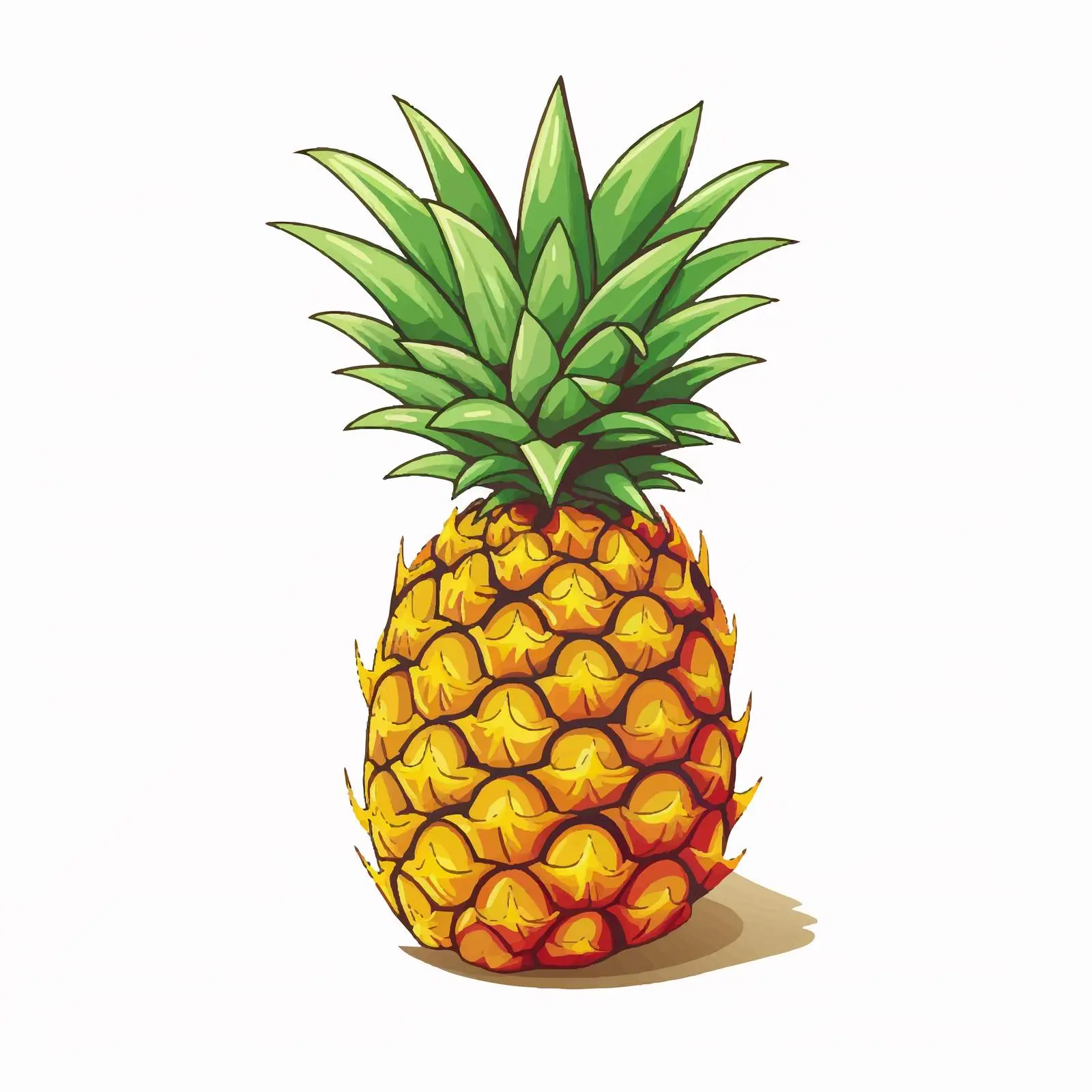 Pineapple Vector Illustration on White Background — free download from Dotvec