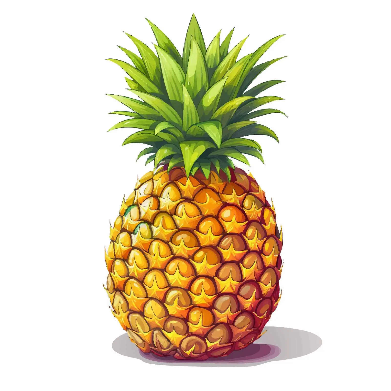 Isolated Pineapple Vector Illustration on White Background — free download from Dotvec