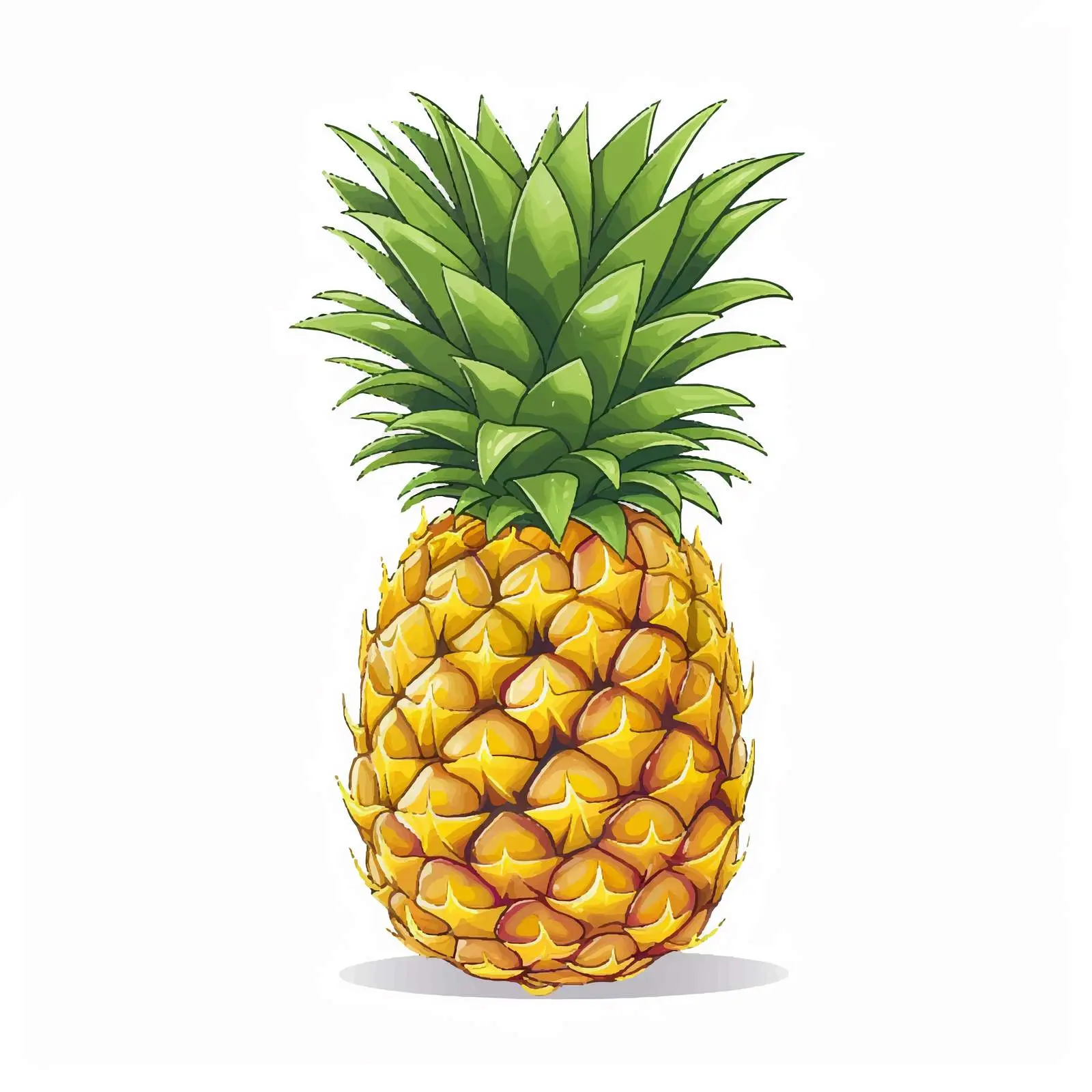 Isolated Pineapple Vector Illustration on White Background — free download from Dotvec