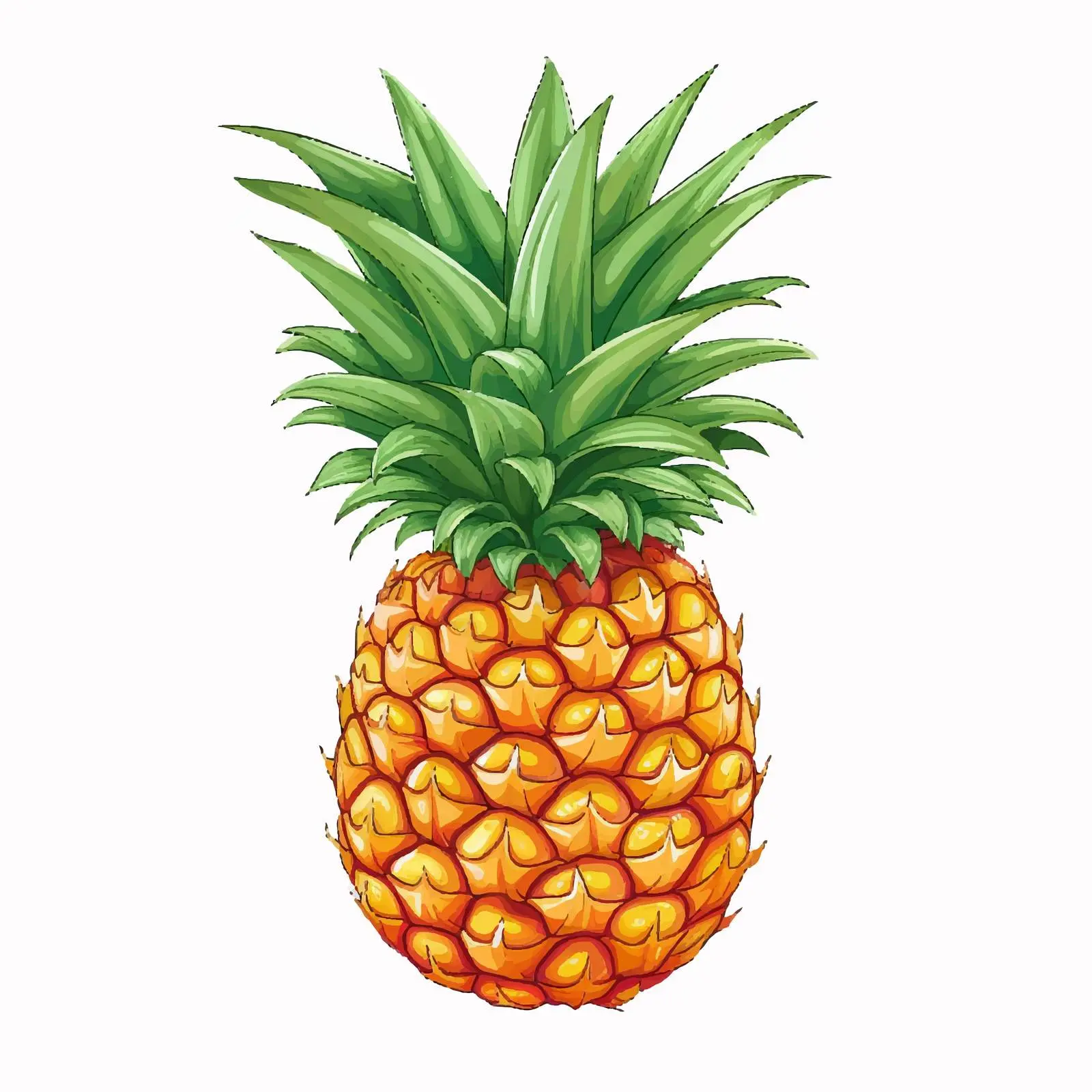 Pineapple Vector Illustration on White Background — free download from Dotvec