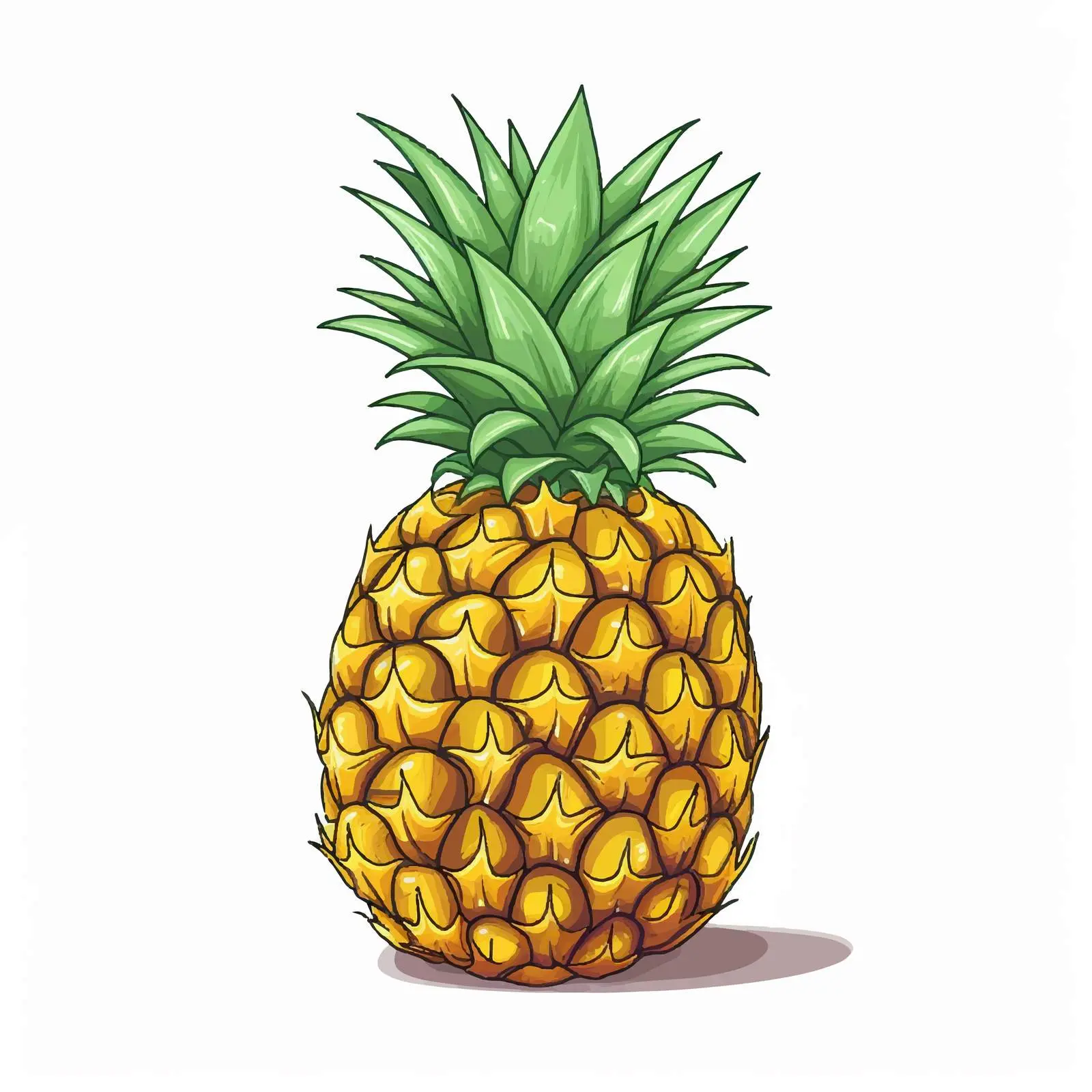 Pineapple Vector Illustration on White Background — free download from Dotvec