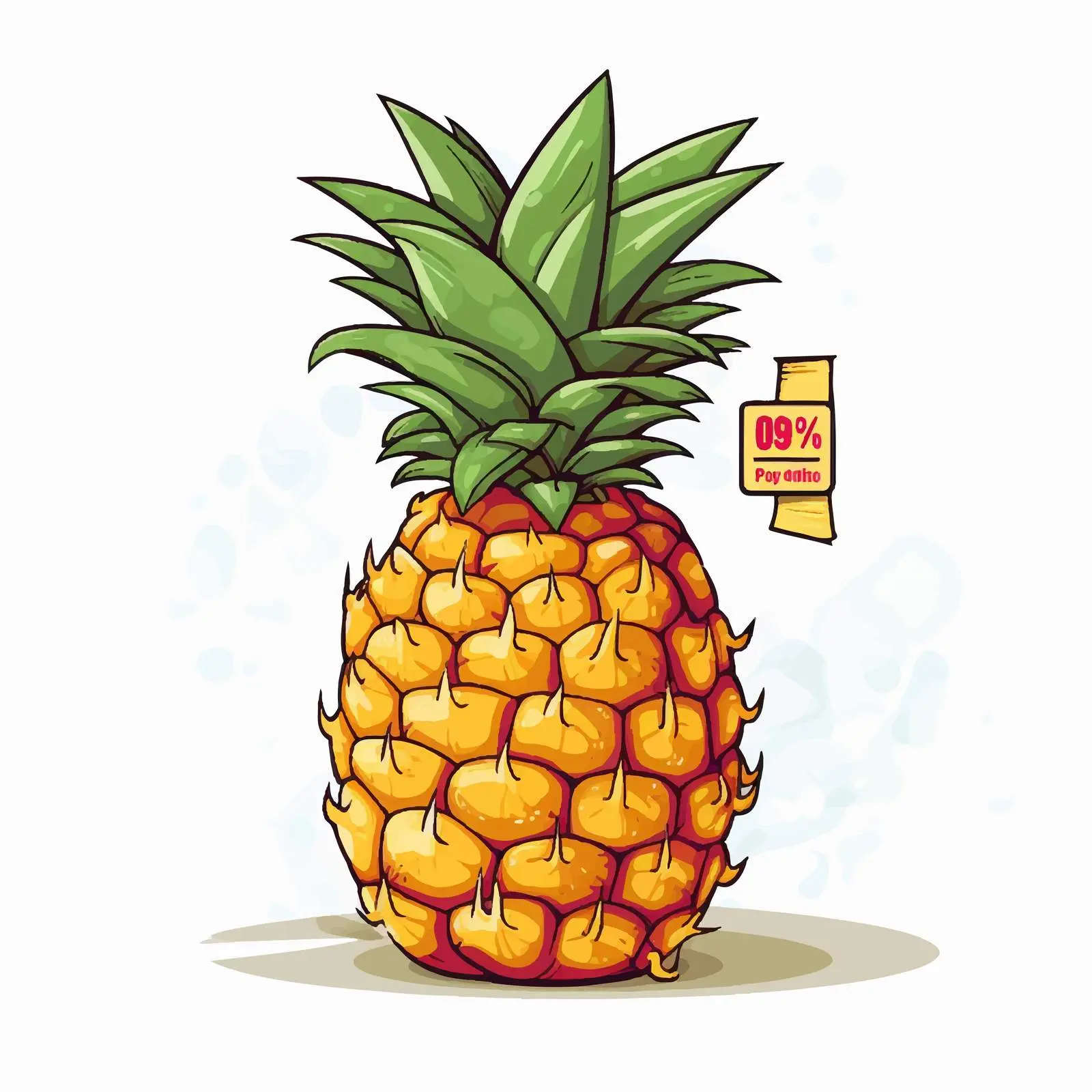 Pineapple Cartoon Vector with Nutrition Facts – free nutritional value image from Dotvec