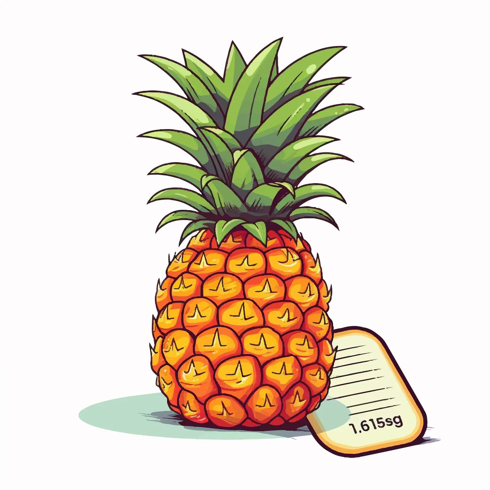 Pineapple Cartoon Vector with Nutrition Facts — free download from Dotvec