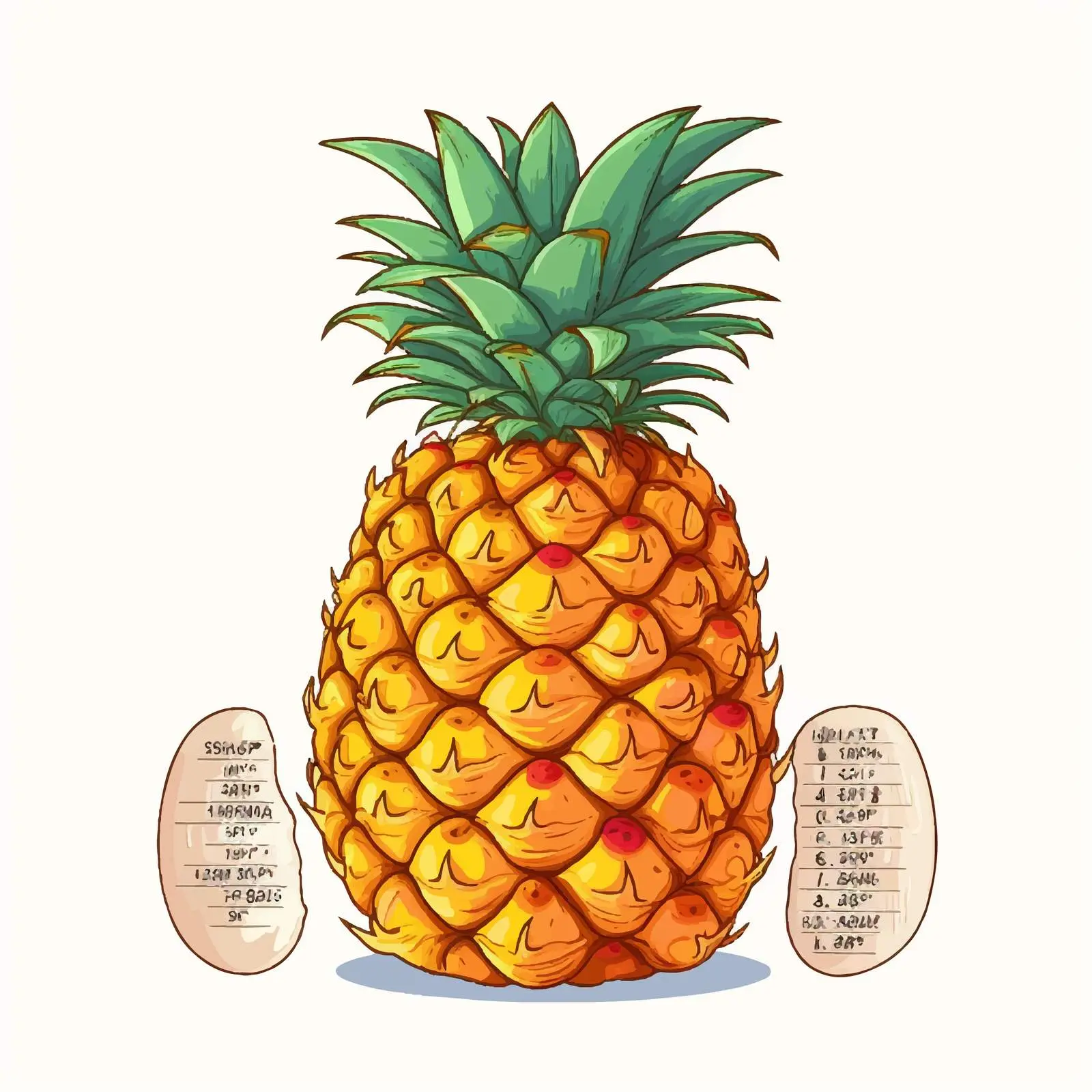 Pineapple Cartoon Vector with Nutrition Facts — free download from Dotvec