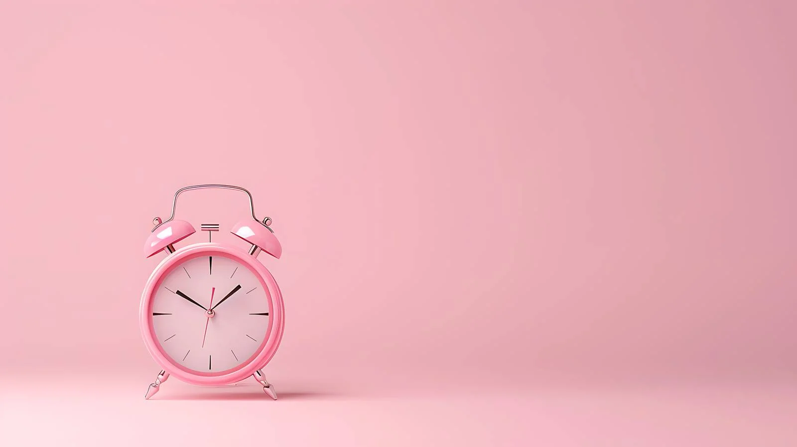 Minimal Pink Alarm Clock on Pastel Background — free download from Dotvec