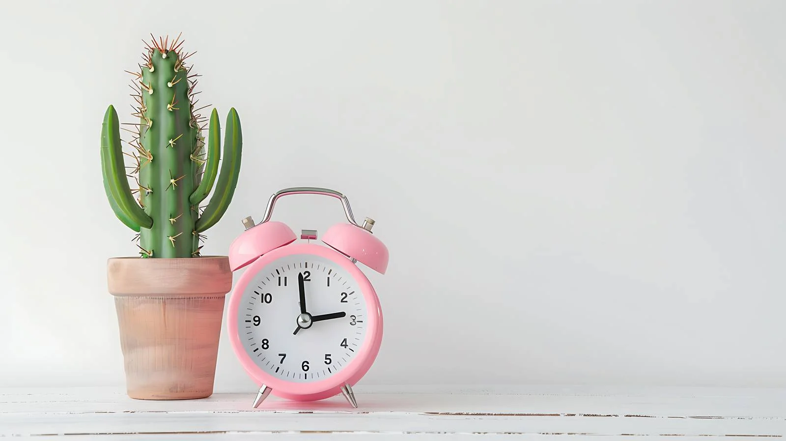 Chic Desk Clock with Cactus — free download from Dotvec