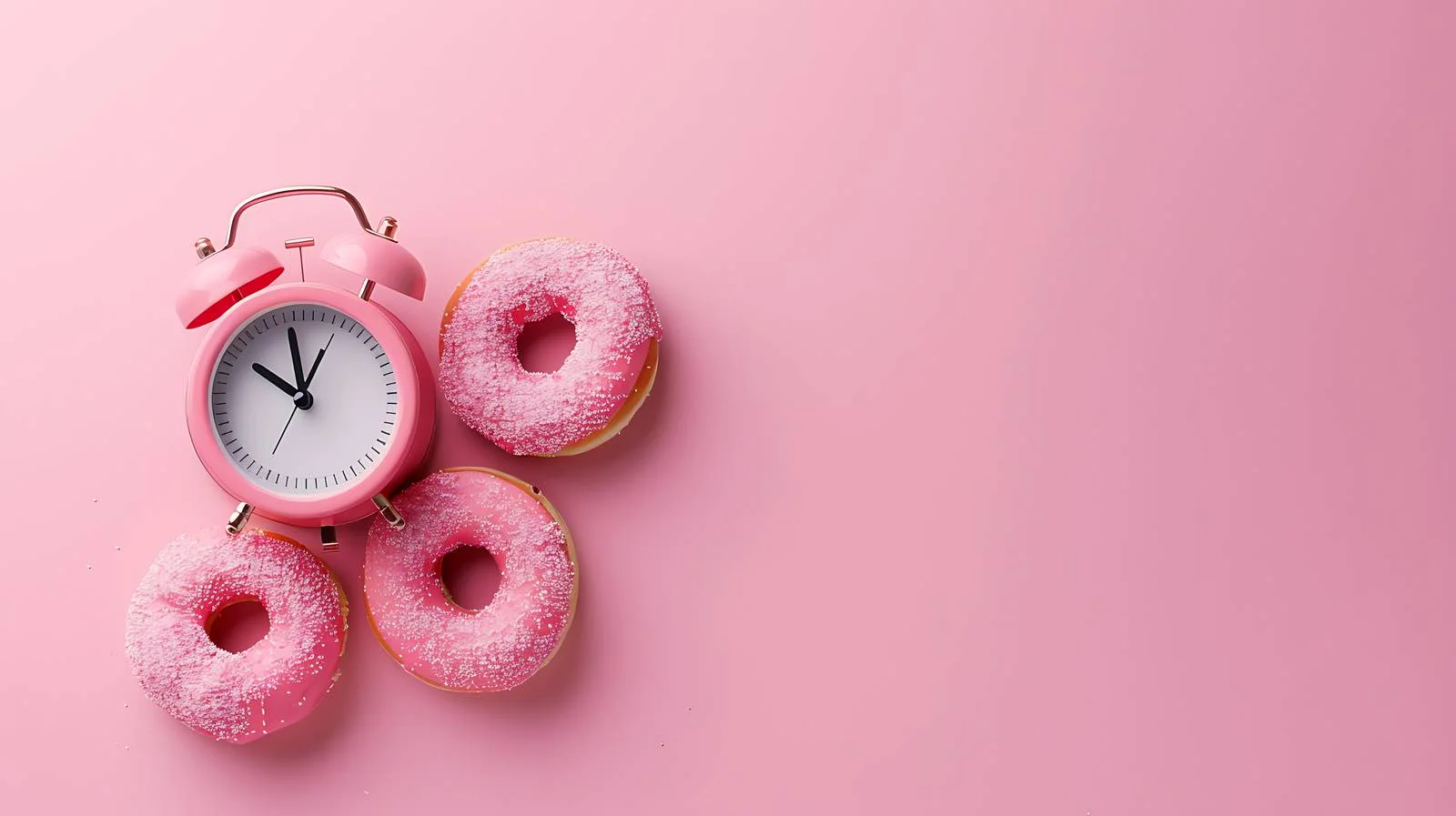 Charming Pink Alarm Clock with Donuts — free download from Dotvec