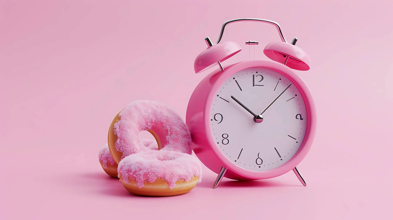 Elegant Pink Alarm Clock with Donuts — free download from Dotvec