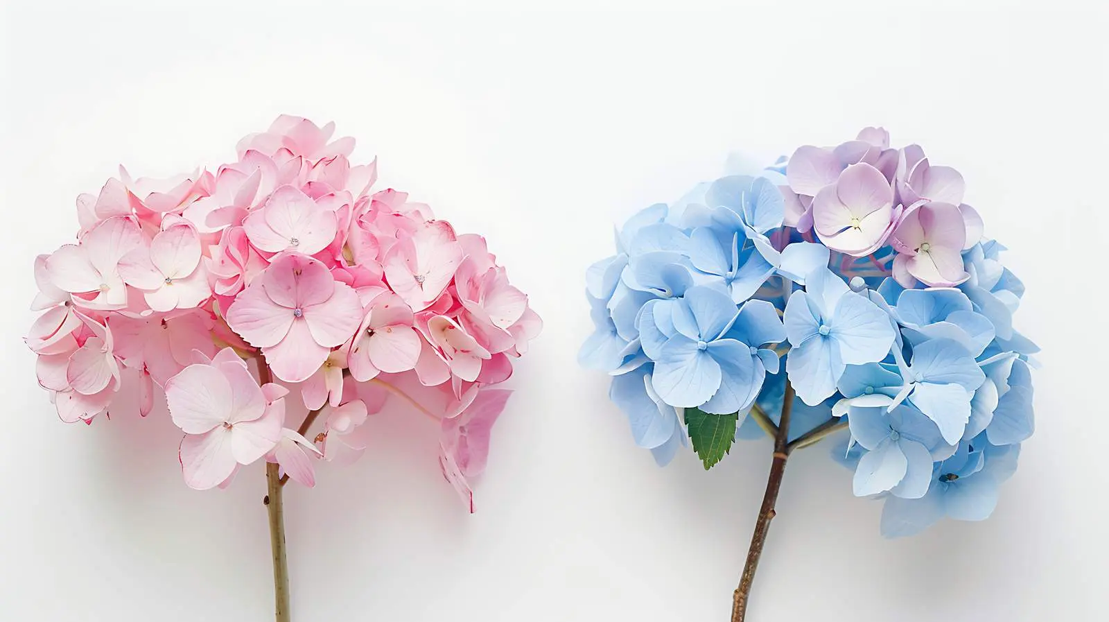 Pastel Pink and Blue Hydrangea Bouquets on White — free download from Dotvec