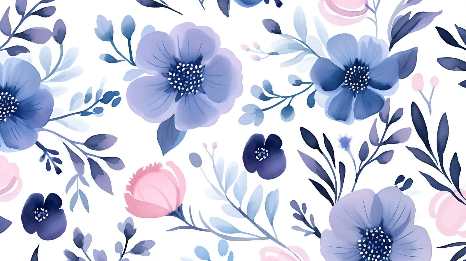 Floral Seamless Pattern in Pink and Blue — free download from Dotvec