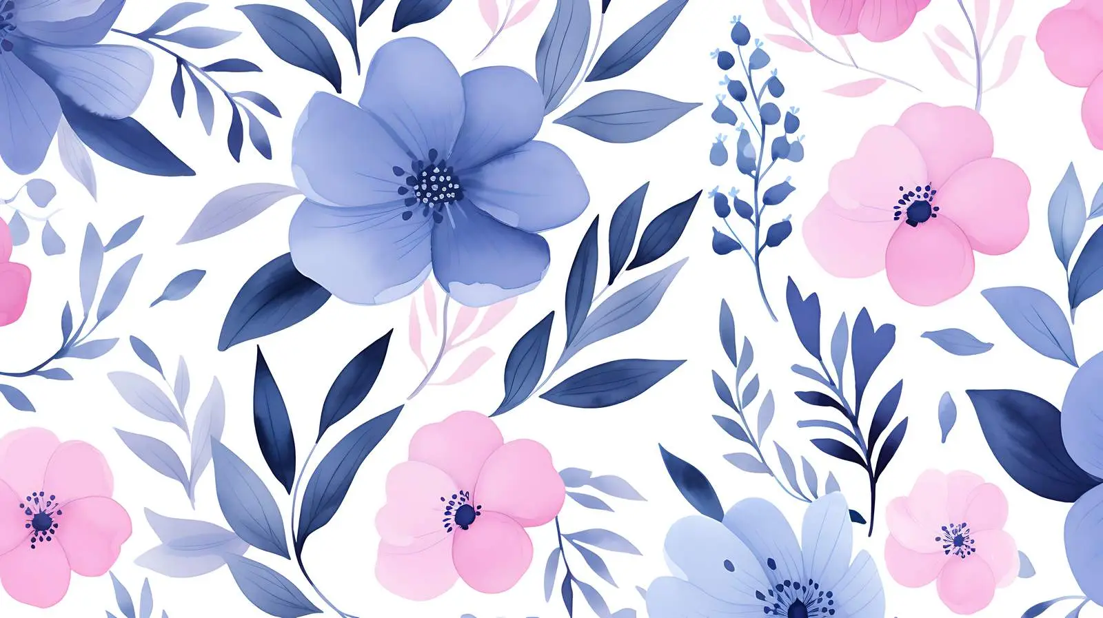 Floral Indigo Pink Seamless Pattern – free name image from Dotvec