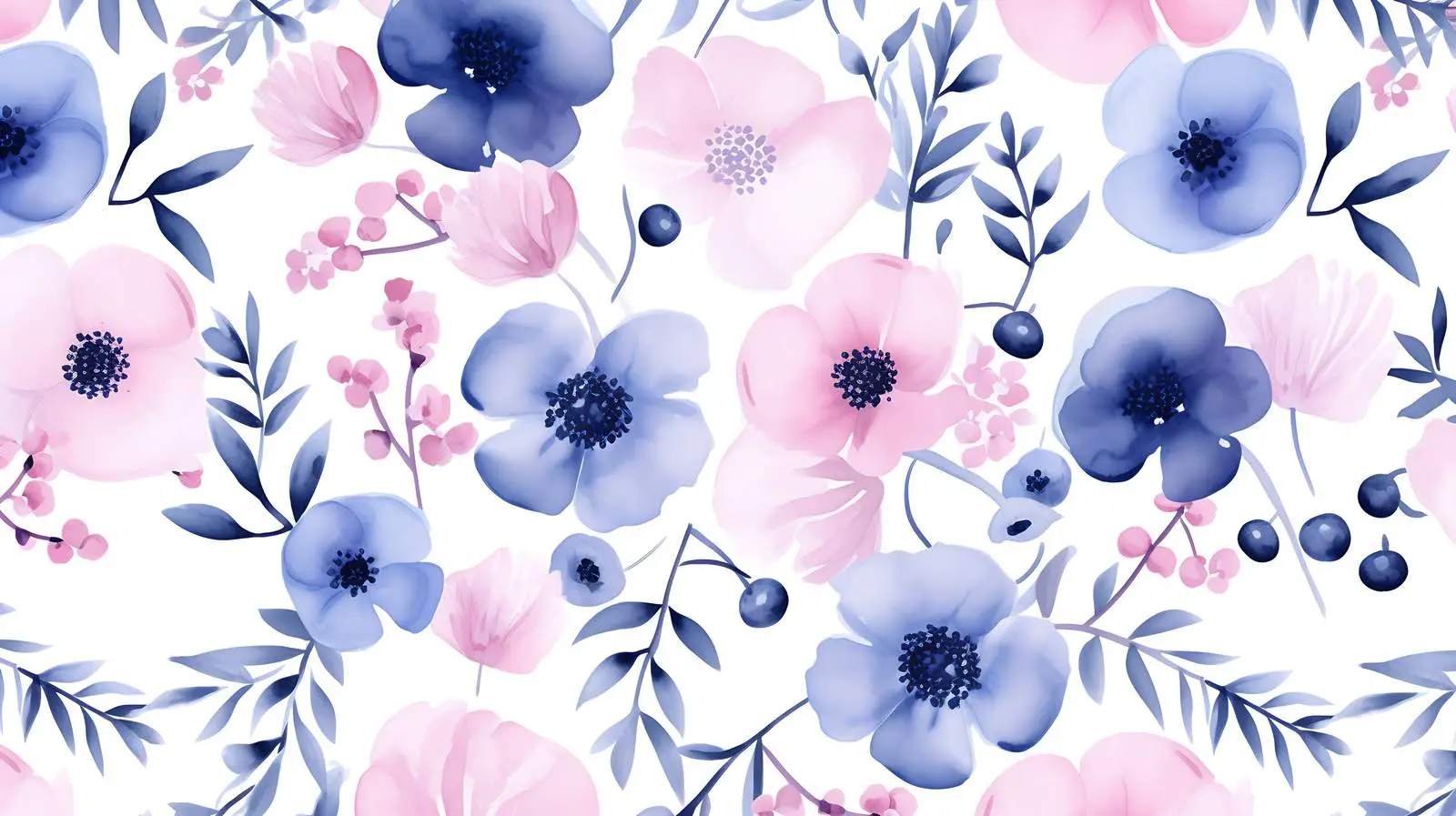 Floral Indigo Pink Pattern Seamless Design — free download from Dotvec