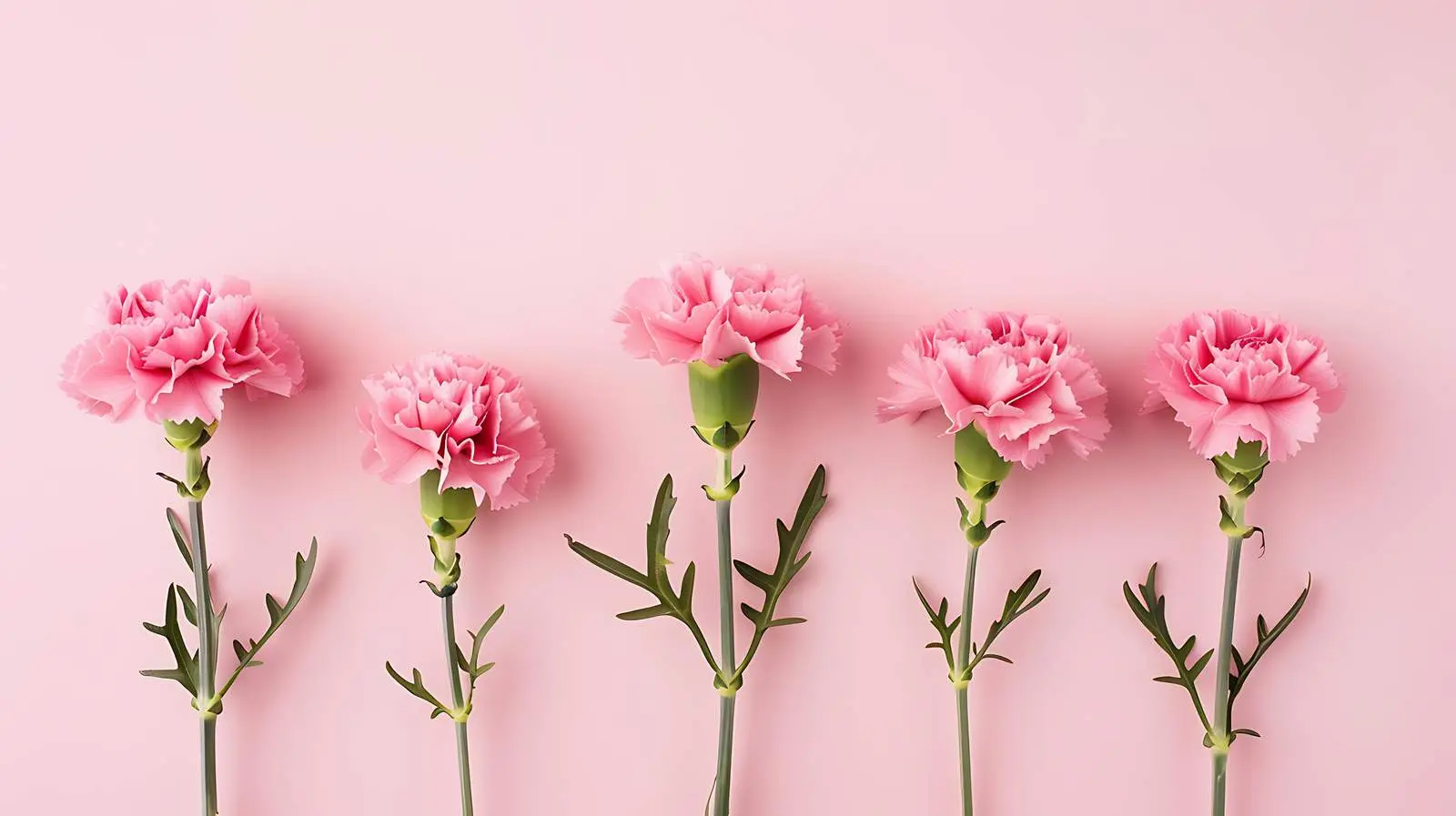 Aesthetic Minimal Floral Pink Carnation Flowers — free download from Dotvec
