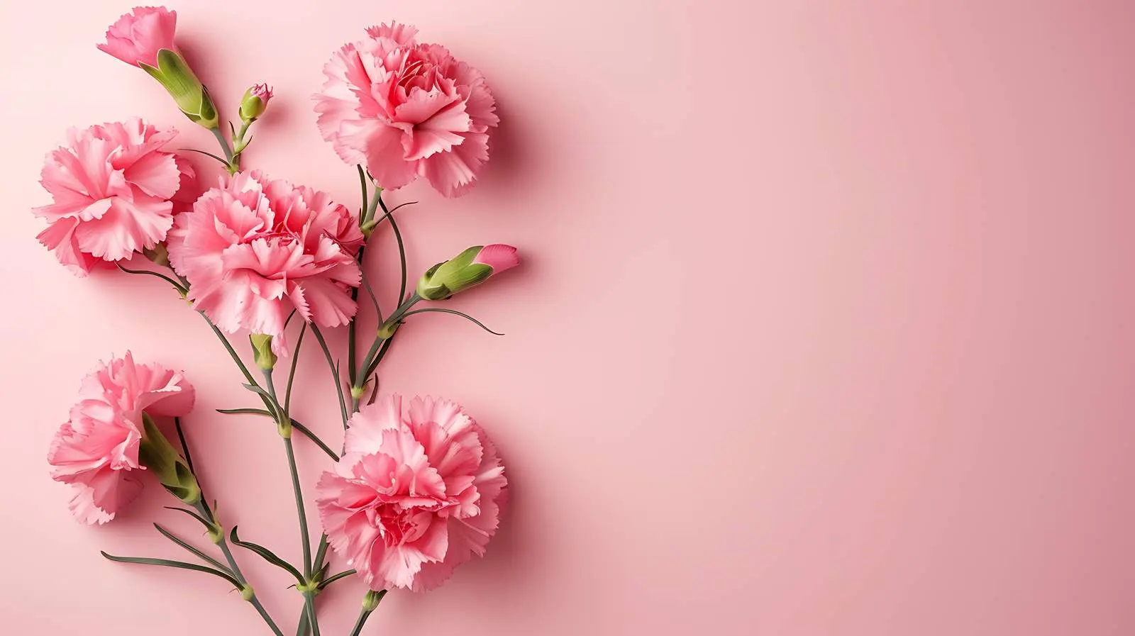 Aesthetic Pink Carnation Flowers in Minimal Style – free aesthetic photos image from Dotvec