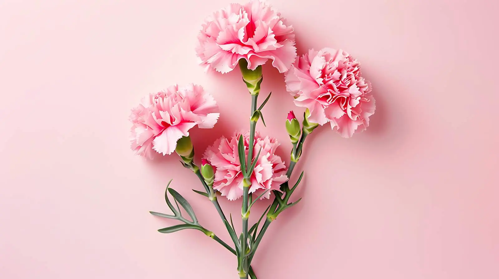 Pink Carnation Bouquet on Soft Pink Background — free download from Dotvec