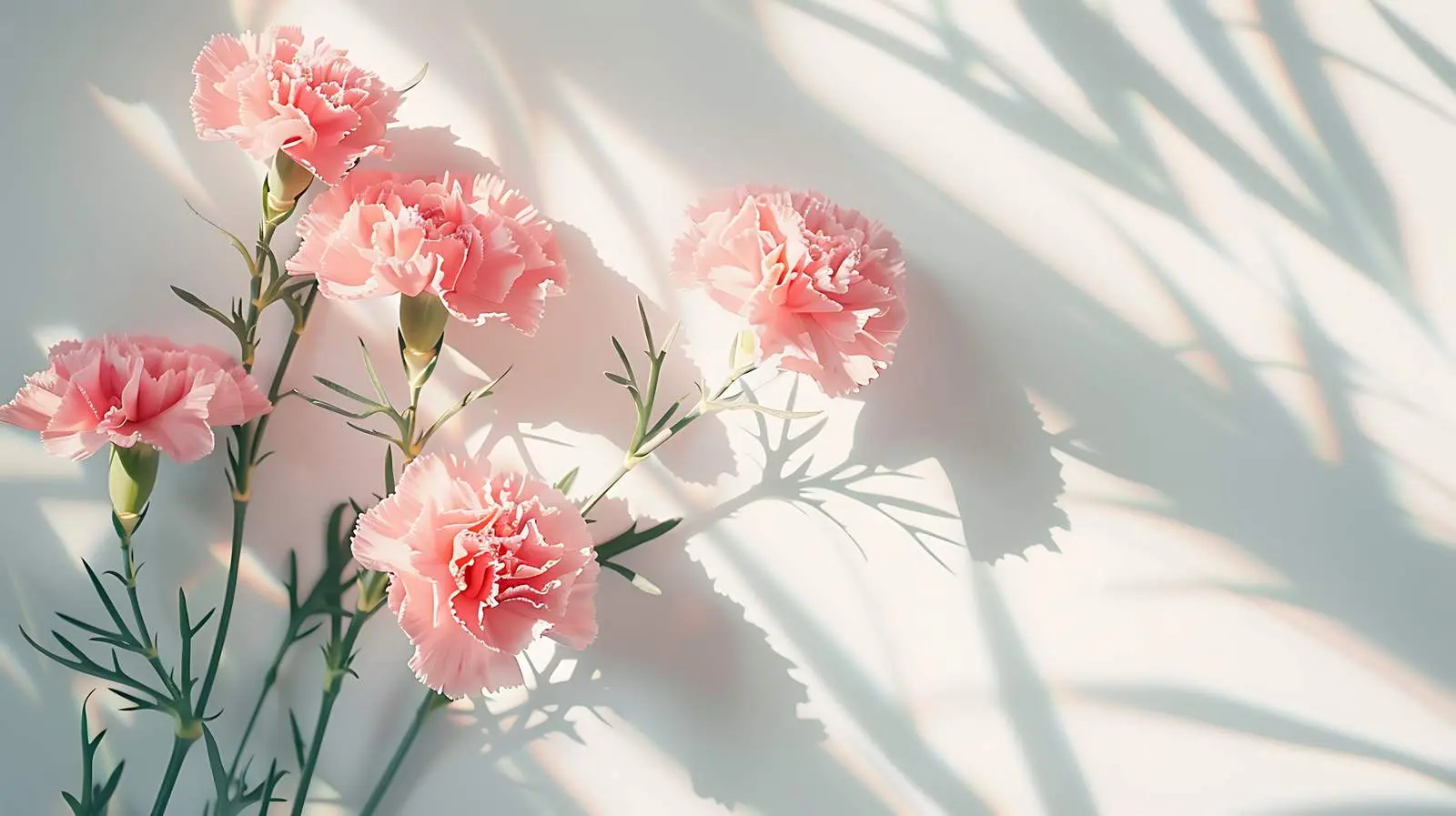 Pink Carnation Flowers in Aesthetic Sunlight — free download from Dotvec