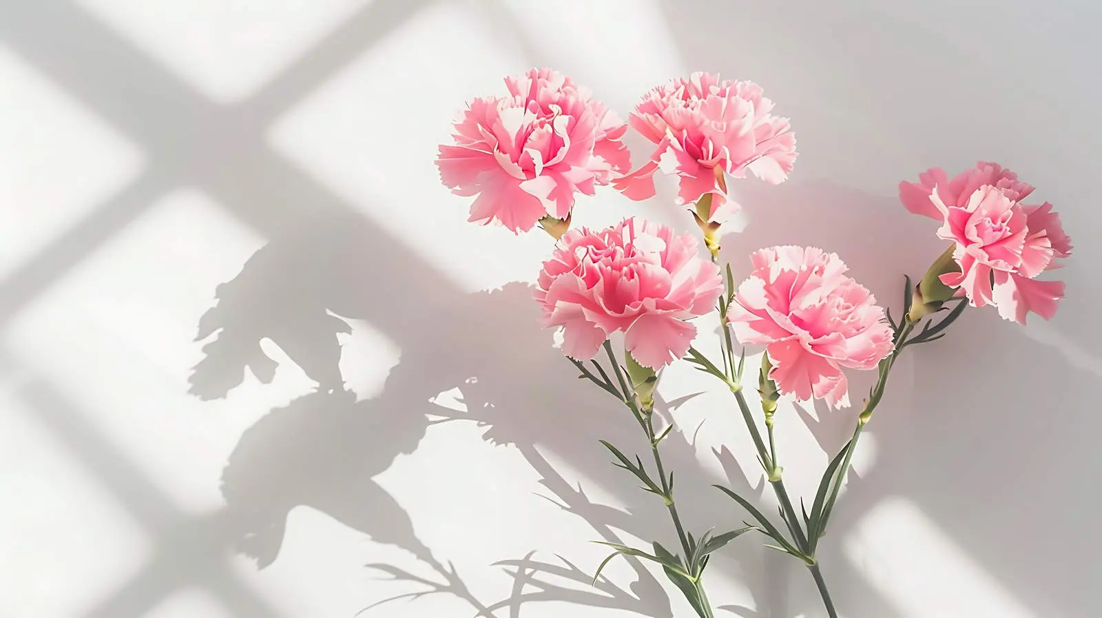 Pink Carnation Flowers in Aesthetic Sunlight — free download from Dotvec