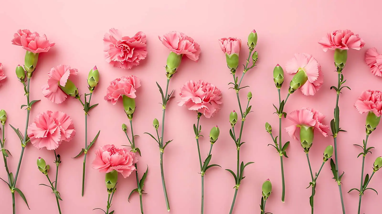 Pink Carnation Flowers on Pastel Pink Background — free download from Dotvec