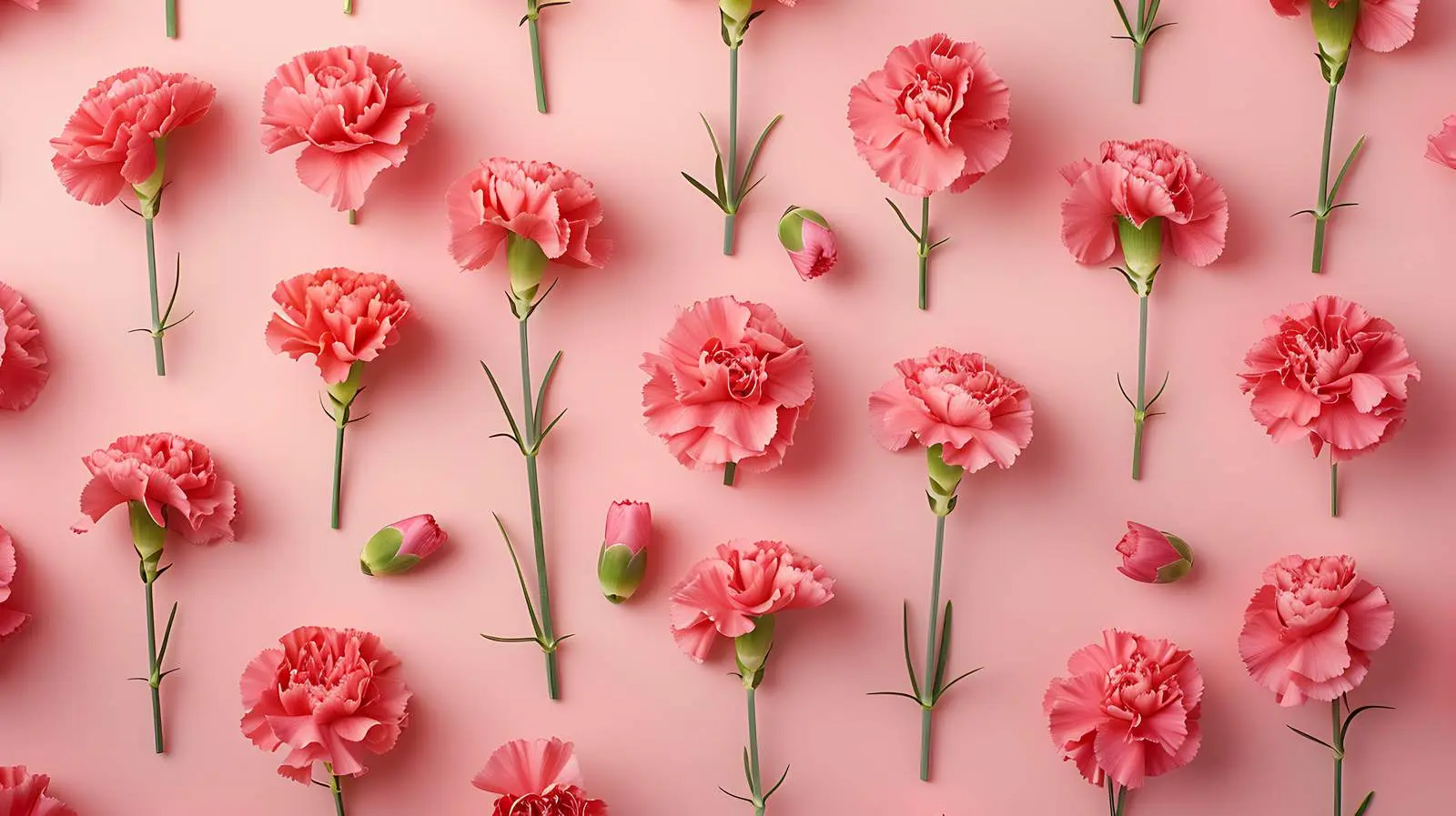 Pink Carnation Flowers on Pastel Pink Background — free download from Dotvec