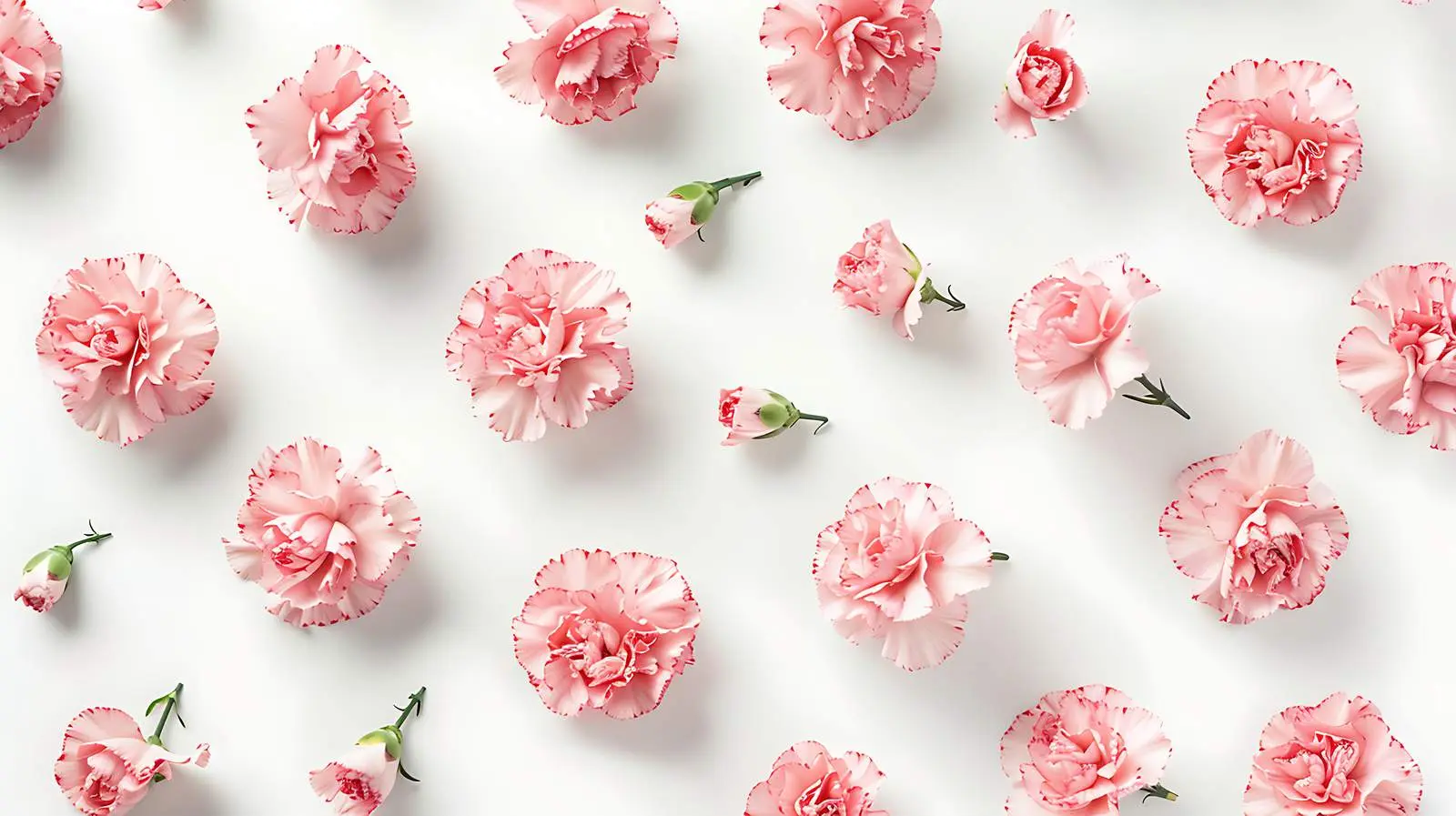Pink Carnation Flowers on White Background — free download from Dotvec