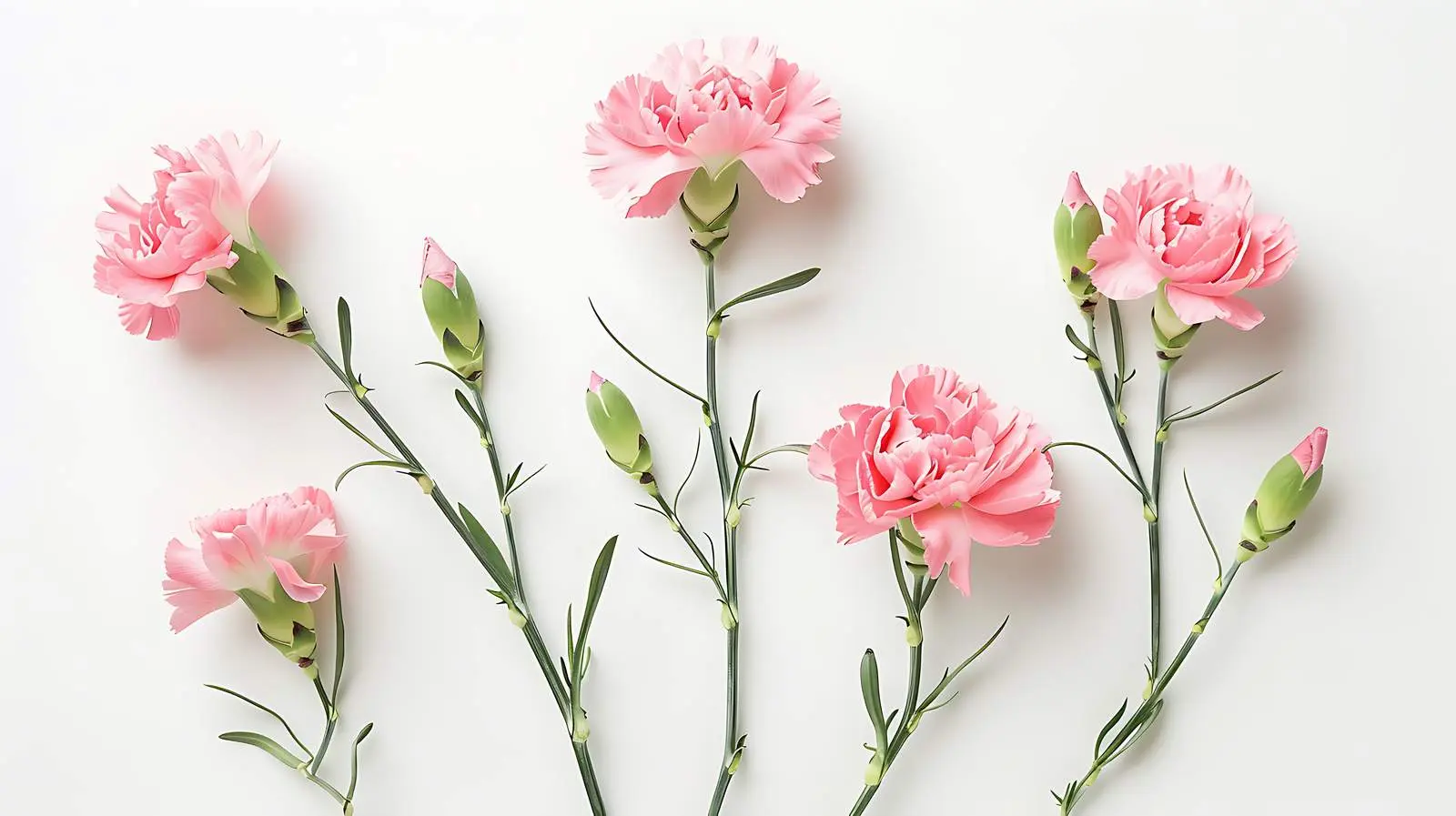 Pink Carnation Flowers on White Background — free download from Dotvec