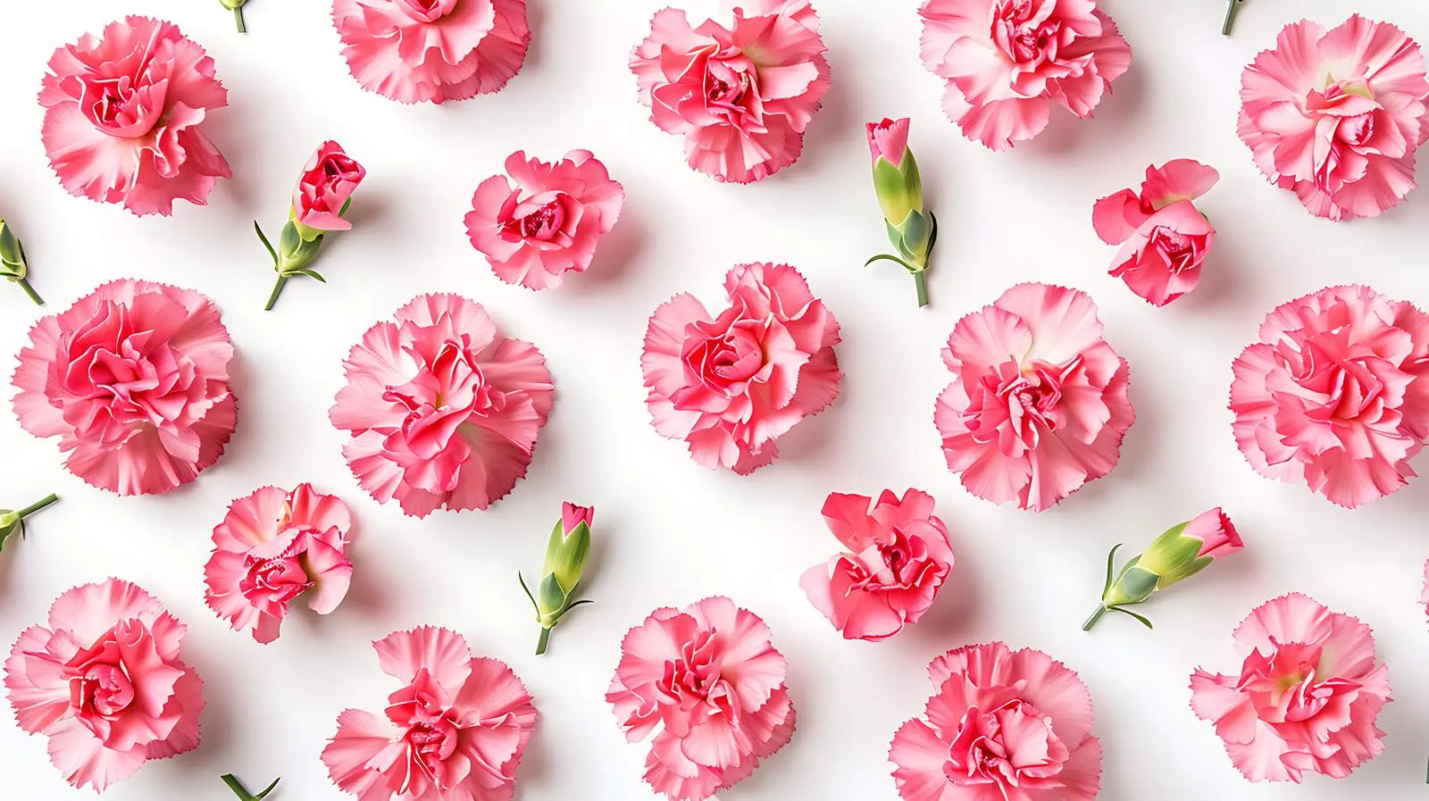 Pink Carnation Flowers Pattern Flat Lay Background — free download from Dotvec
