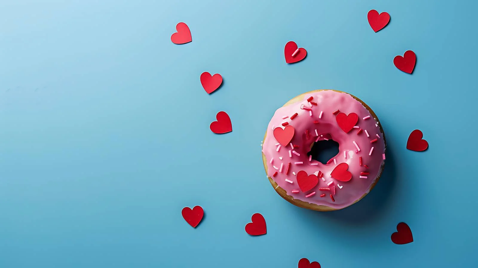 Festive Pink Donut on Blue Background — free download from Dotvec