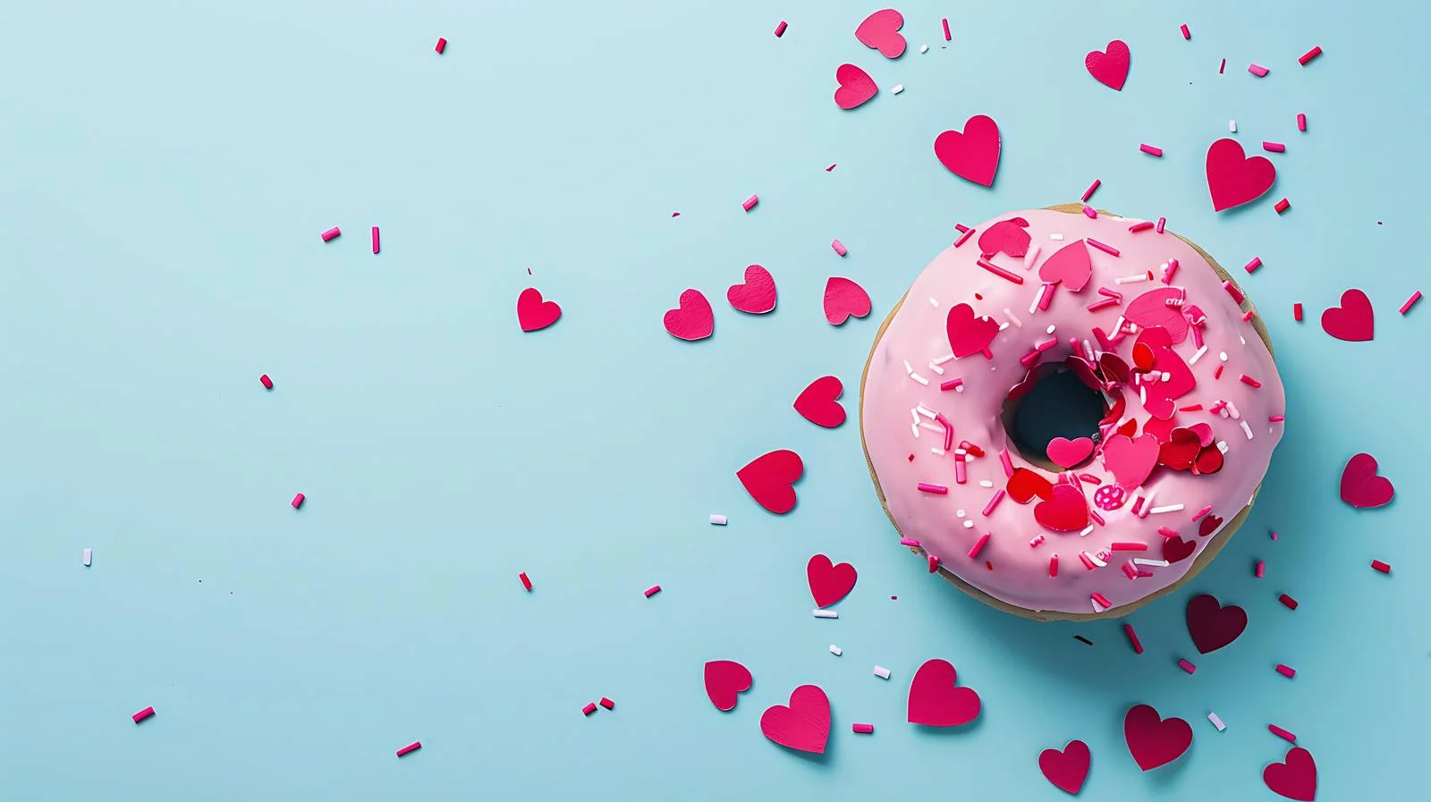 Decorated Pink Donut on Blue Background — free download from Dotvec