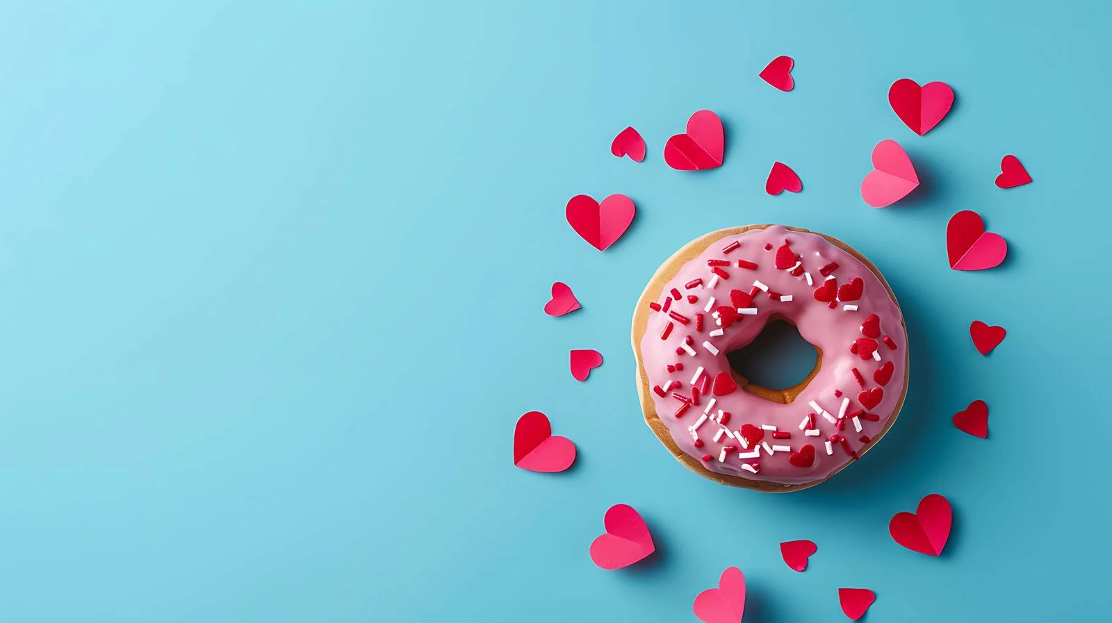 Festive Pink Donut on Blue Background — free download from Dotvec