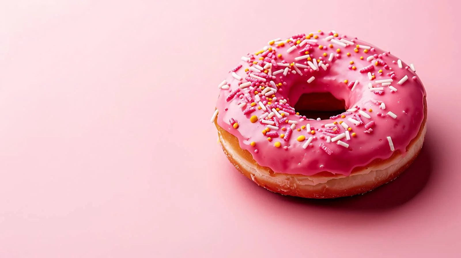 Delicious Pink Donut with Colorful Decoration — free download from Dotvec