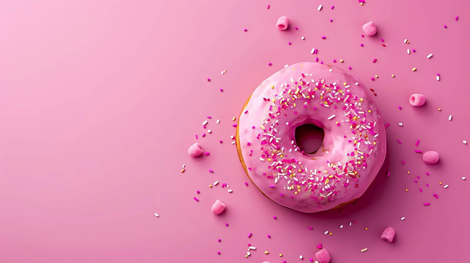 Delicious Pink Donut Decoration — free download from Dotvec
