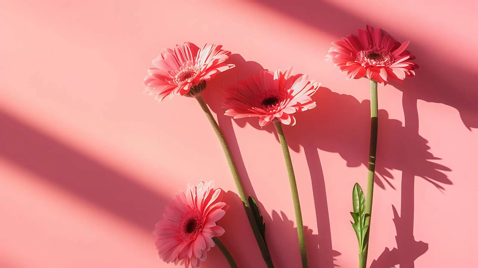Pink Gerber Flower Buds on Salmon Background – free positive vibes image from Dotvec