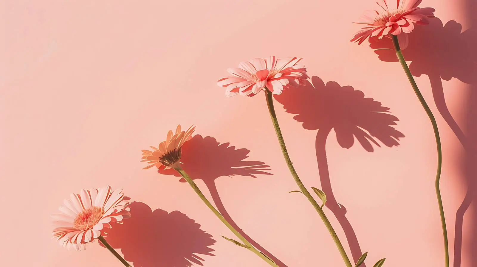 Pink Gerber Flower Buds on Salmon Background — free download from Dotvec