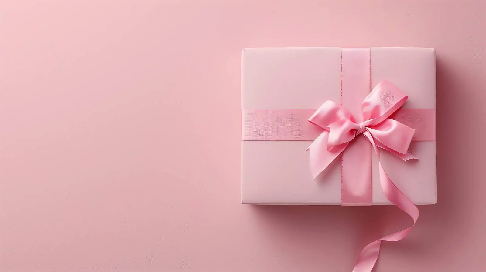 Pink Gift Box on Pink Background Flatlay — free download from Dotvec