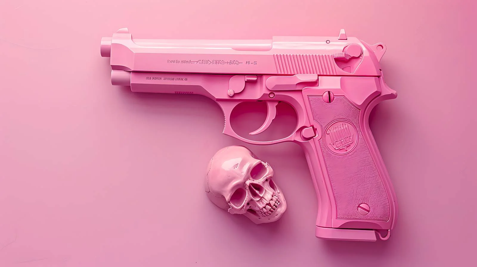 Pink Firearm on Pastel Background — free download from Dotvec