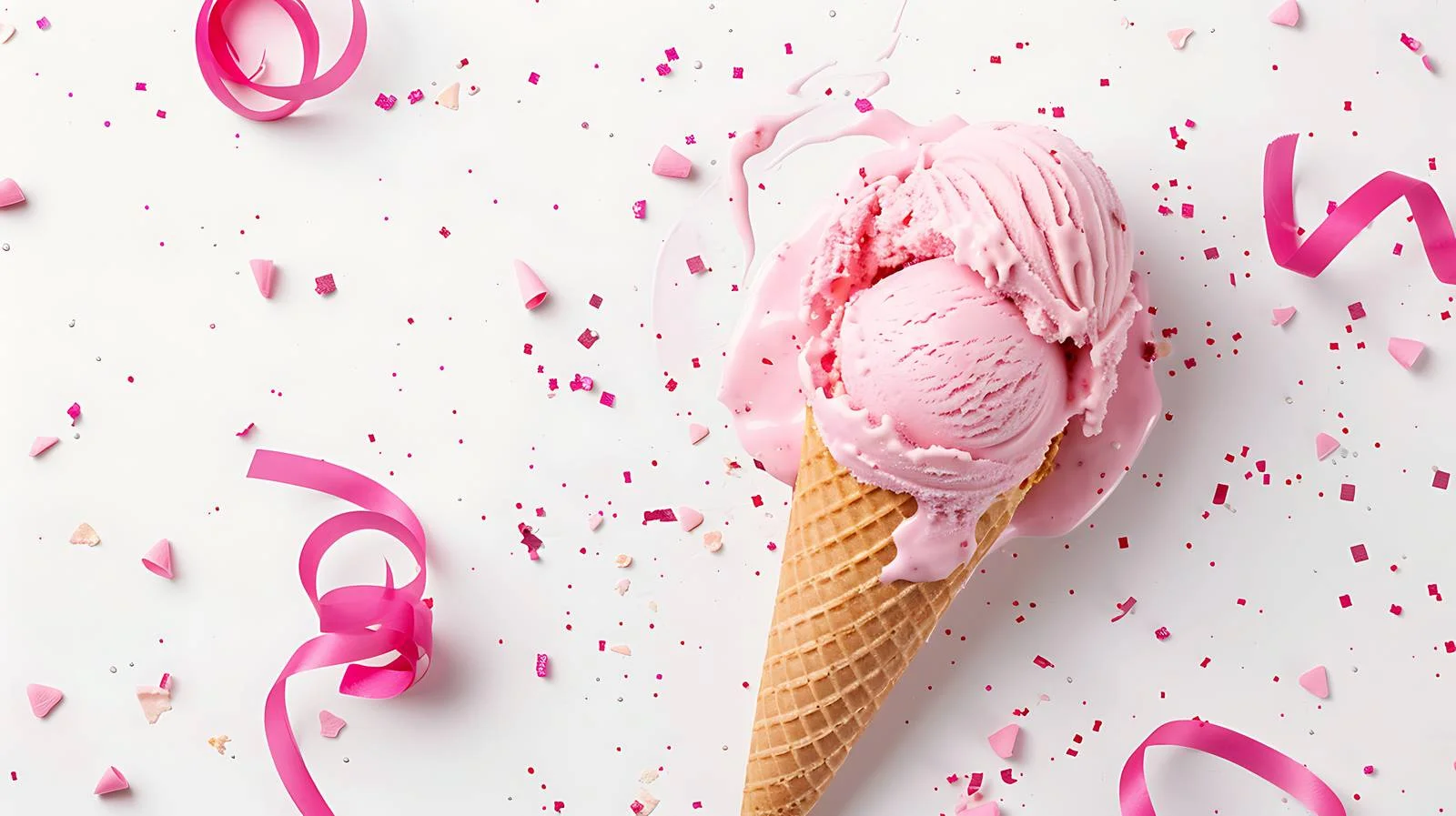 Pink Ice Cream Cone Party Scoop — free download from Dotvec