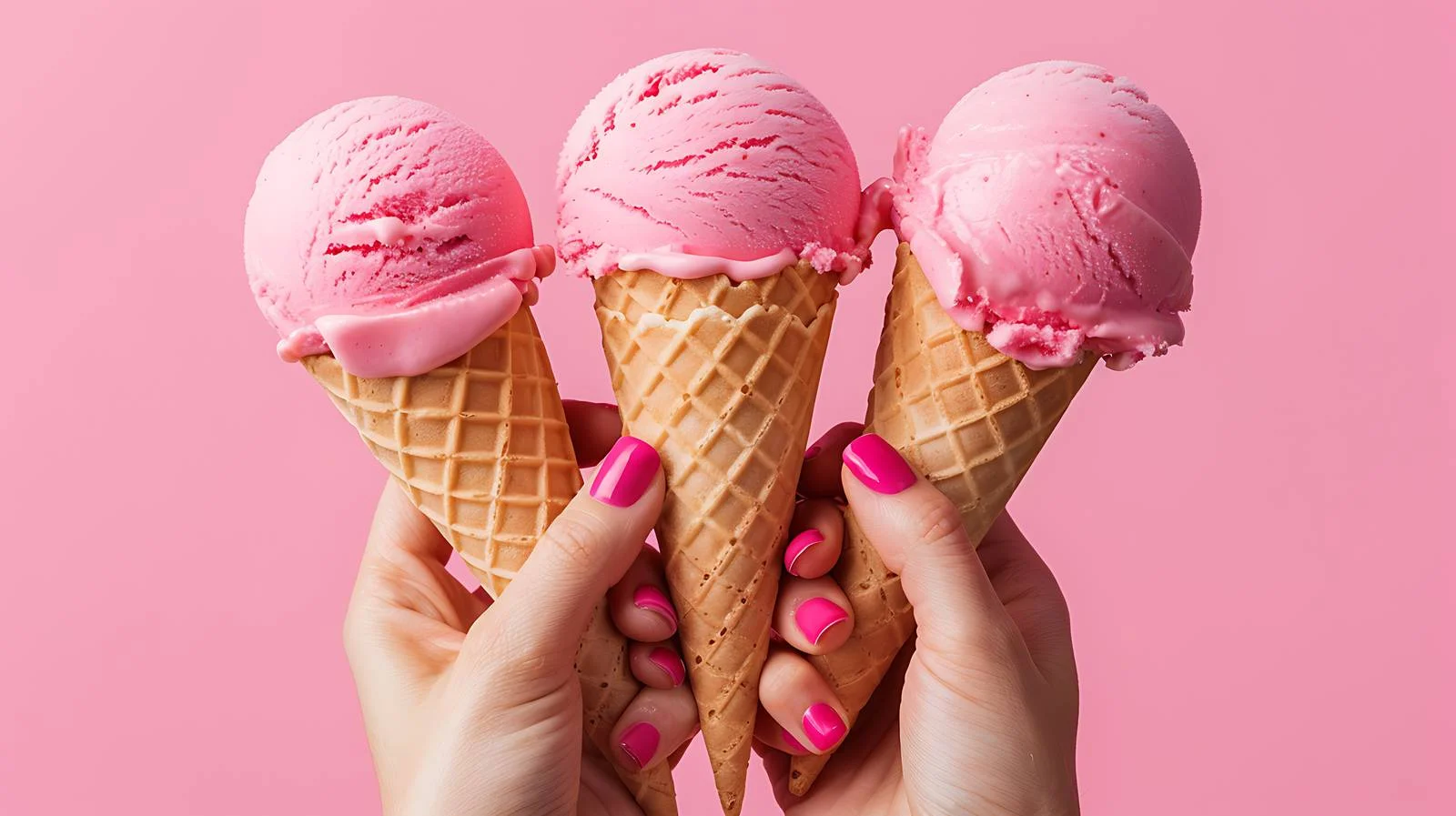 Pink Ice Cream Scoop with Cone — free download from Dotvec